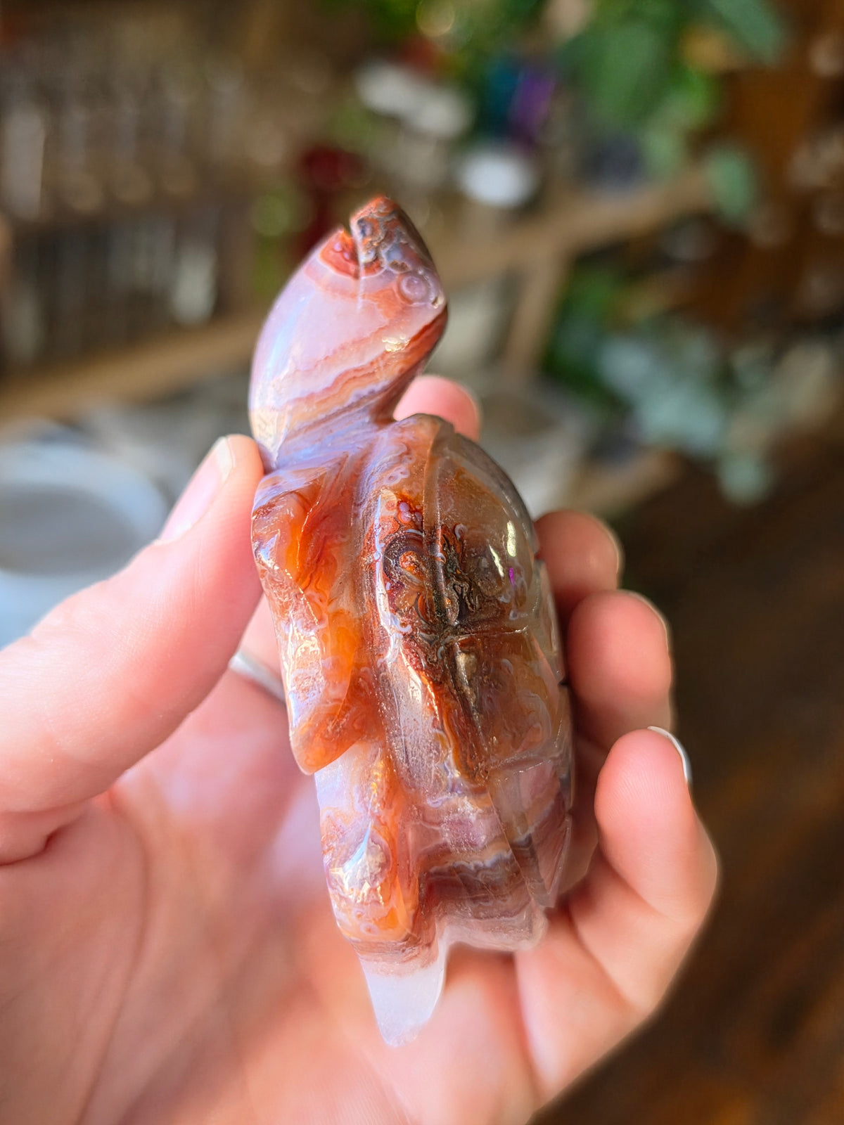 Amethyst Agate Turtle Carving