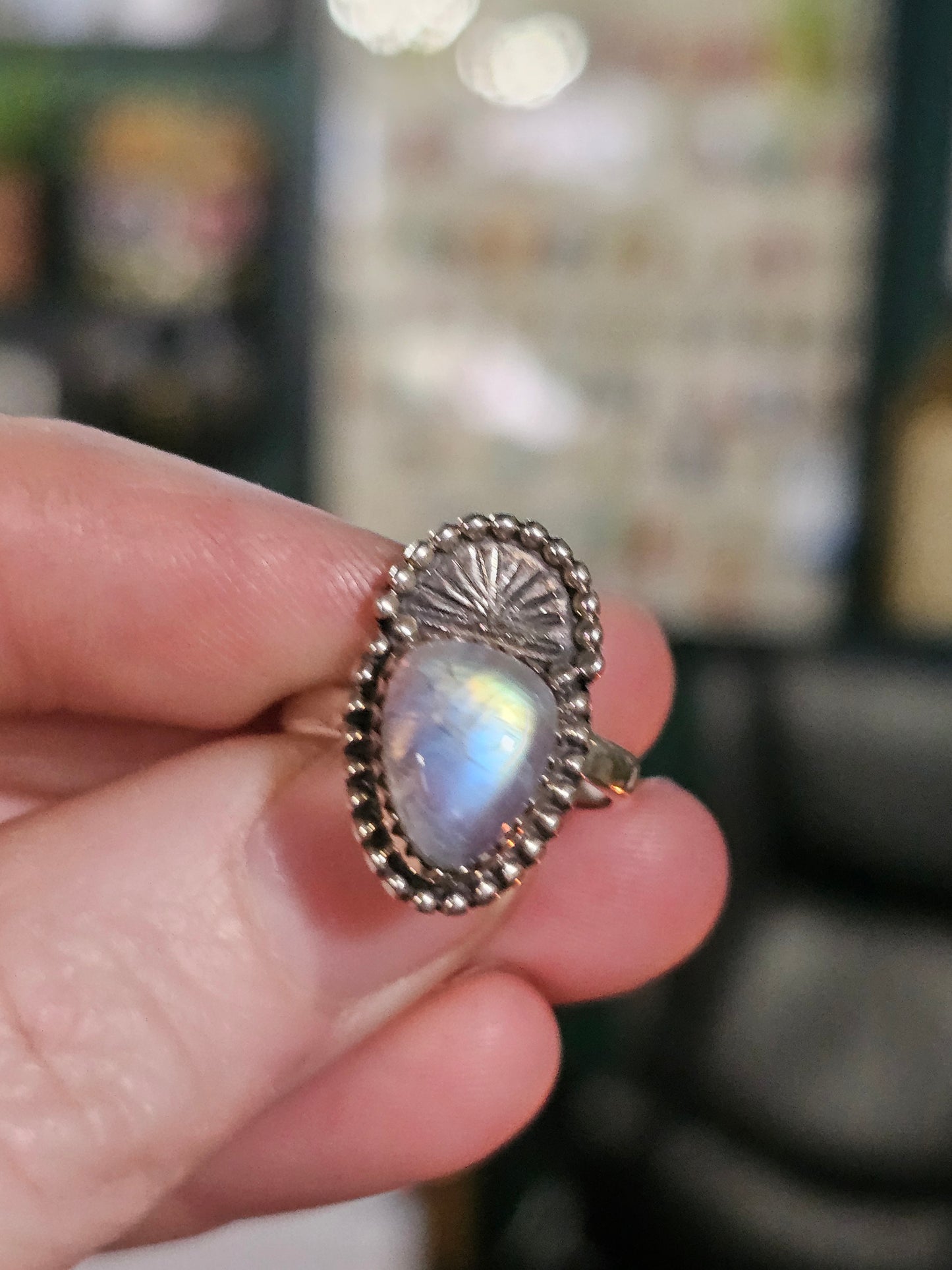 Size 6 Rainbow Moonstone Ring