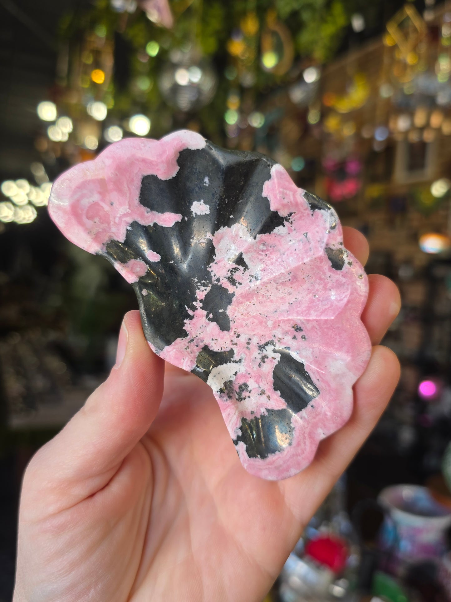 Peruvian Rhodonite Shell Trinket Dish