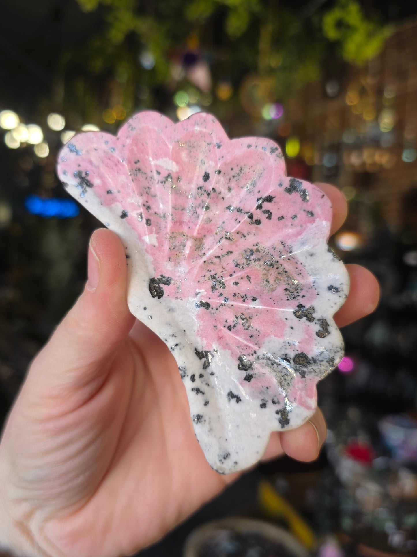 Peruvian Rhodonite Shell Trinket Dish