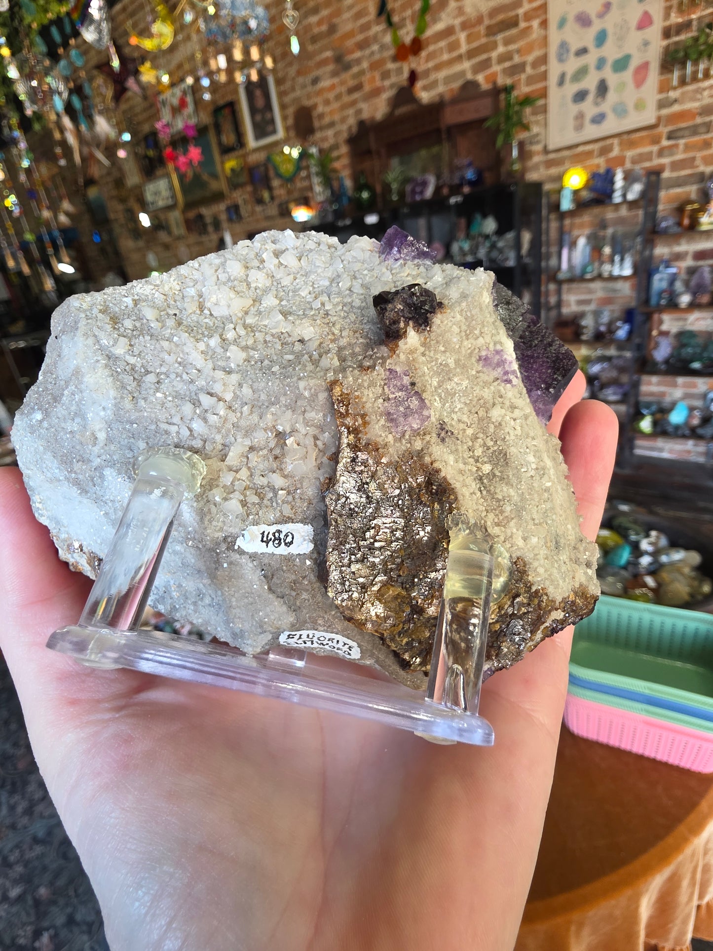 Fluorite and Sphalerite on Druzy Quartz