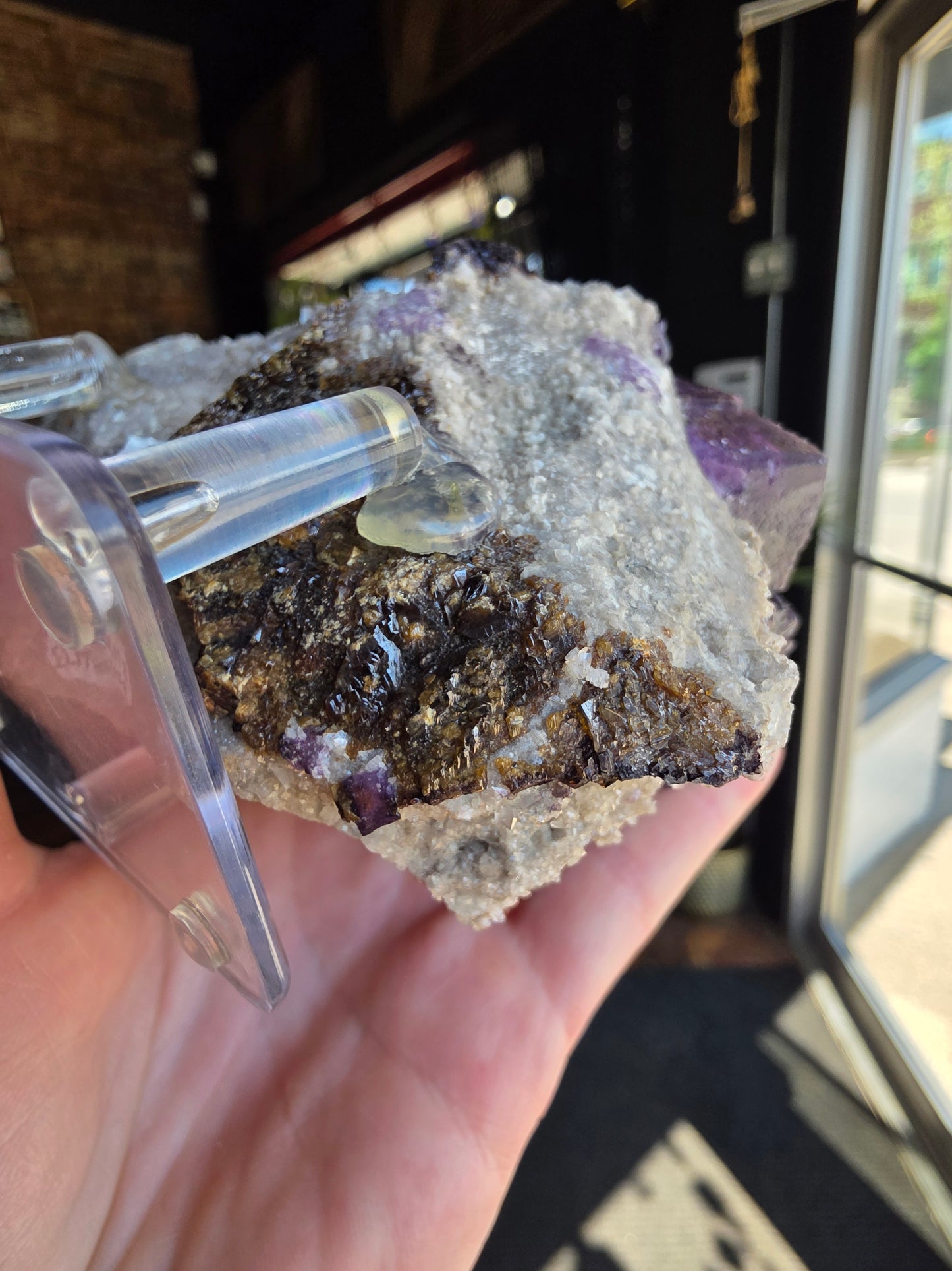 Fluorite and Sphalerite on Druzy Quartz