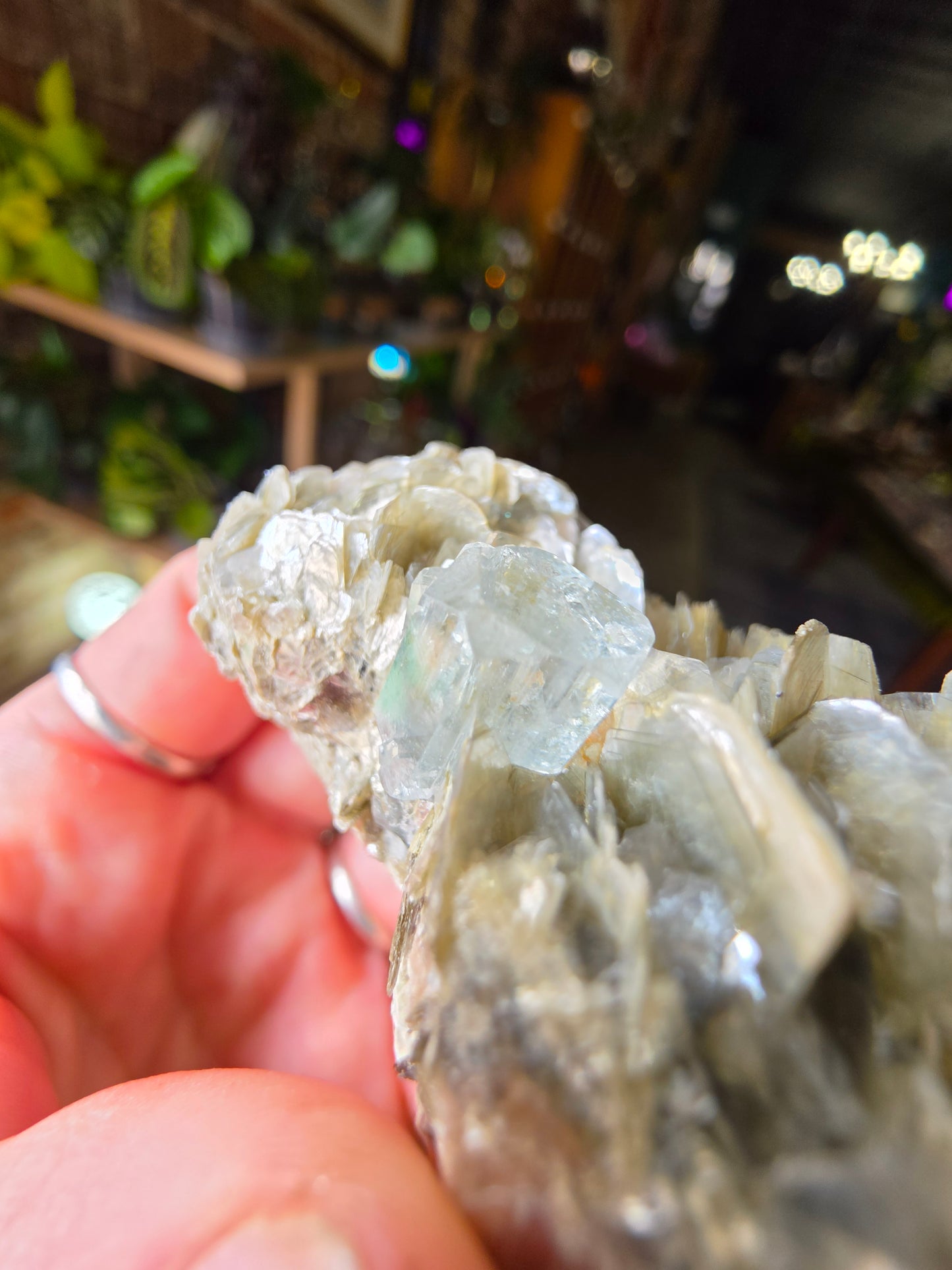 Aquamarine on Muscovite