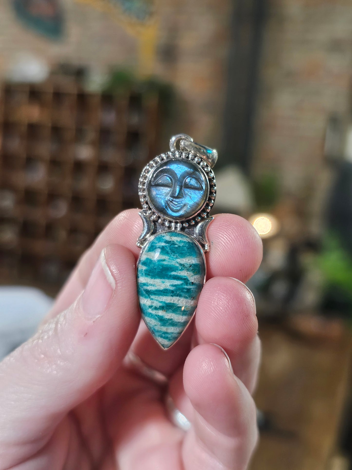 Amazonite & Labradorite Pendant