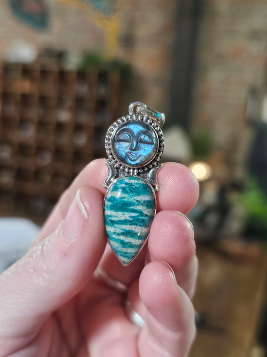 Amazonite & Labradorite Pendant