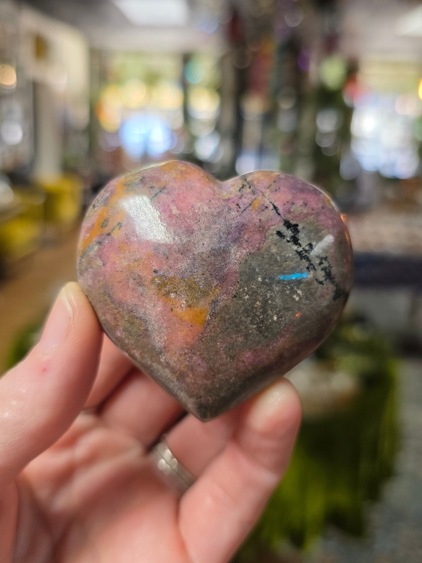 Rhodonite heart