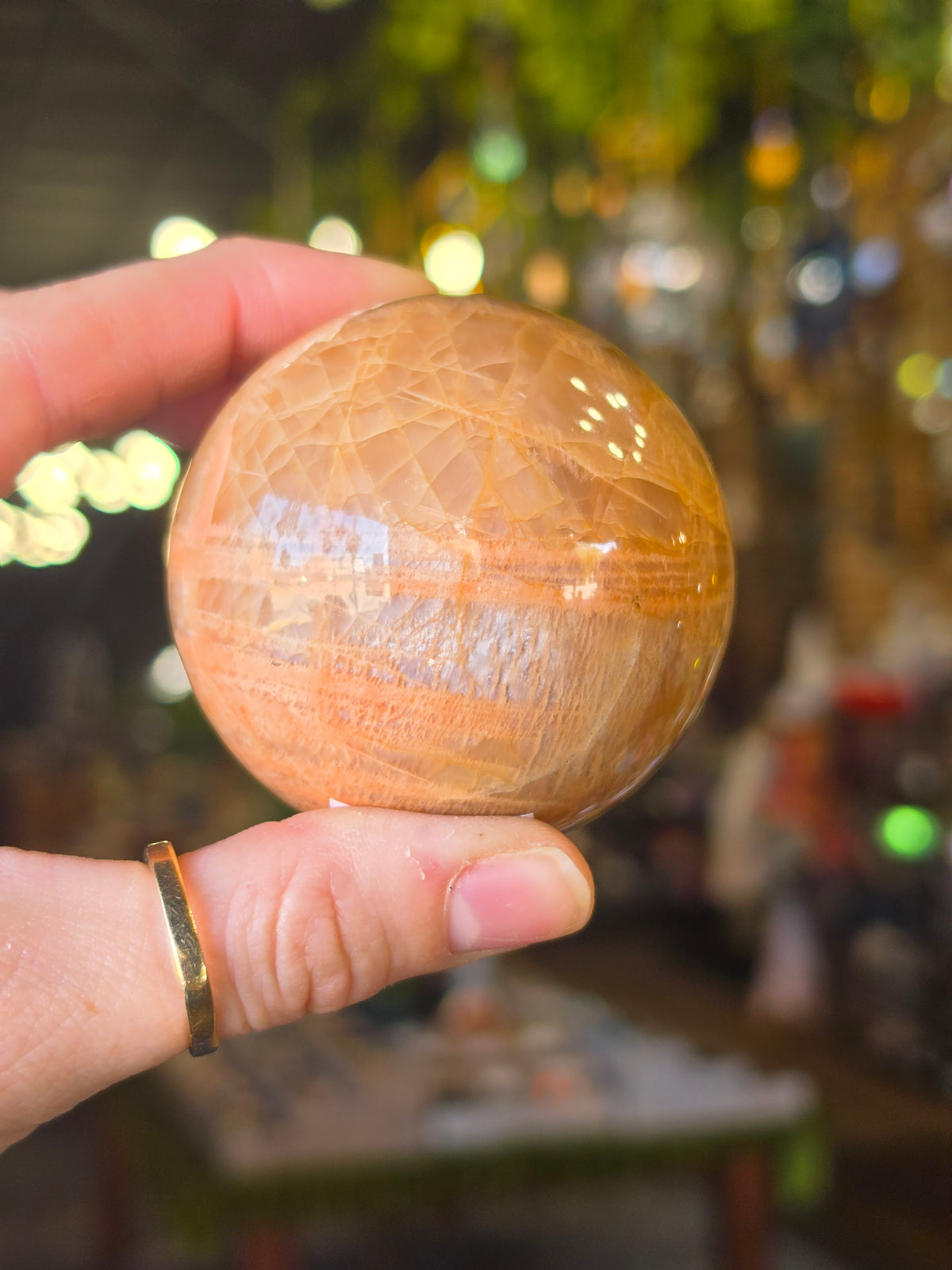 Peach Moonstone Sphere