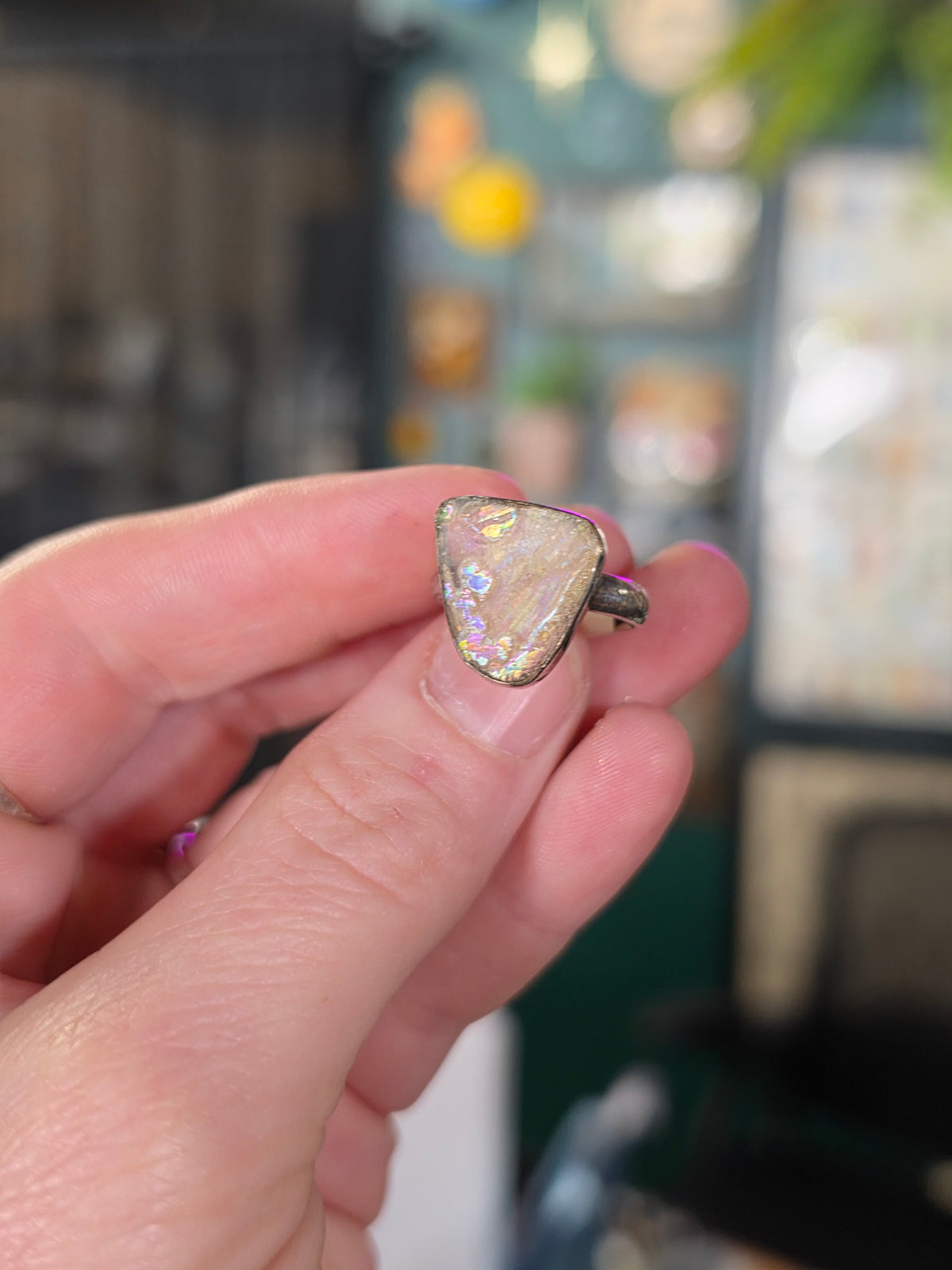 Patina Glass Ring Size 7