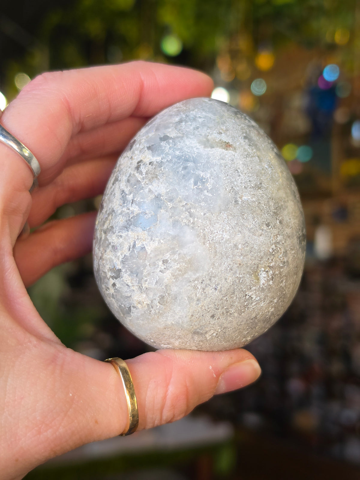Celestite Egg Carving