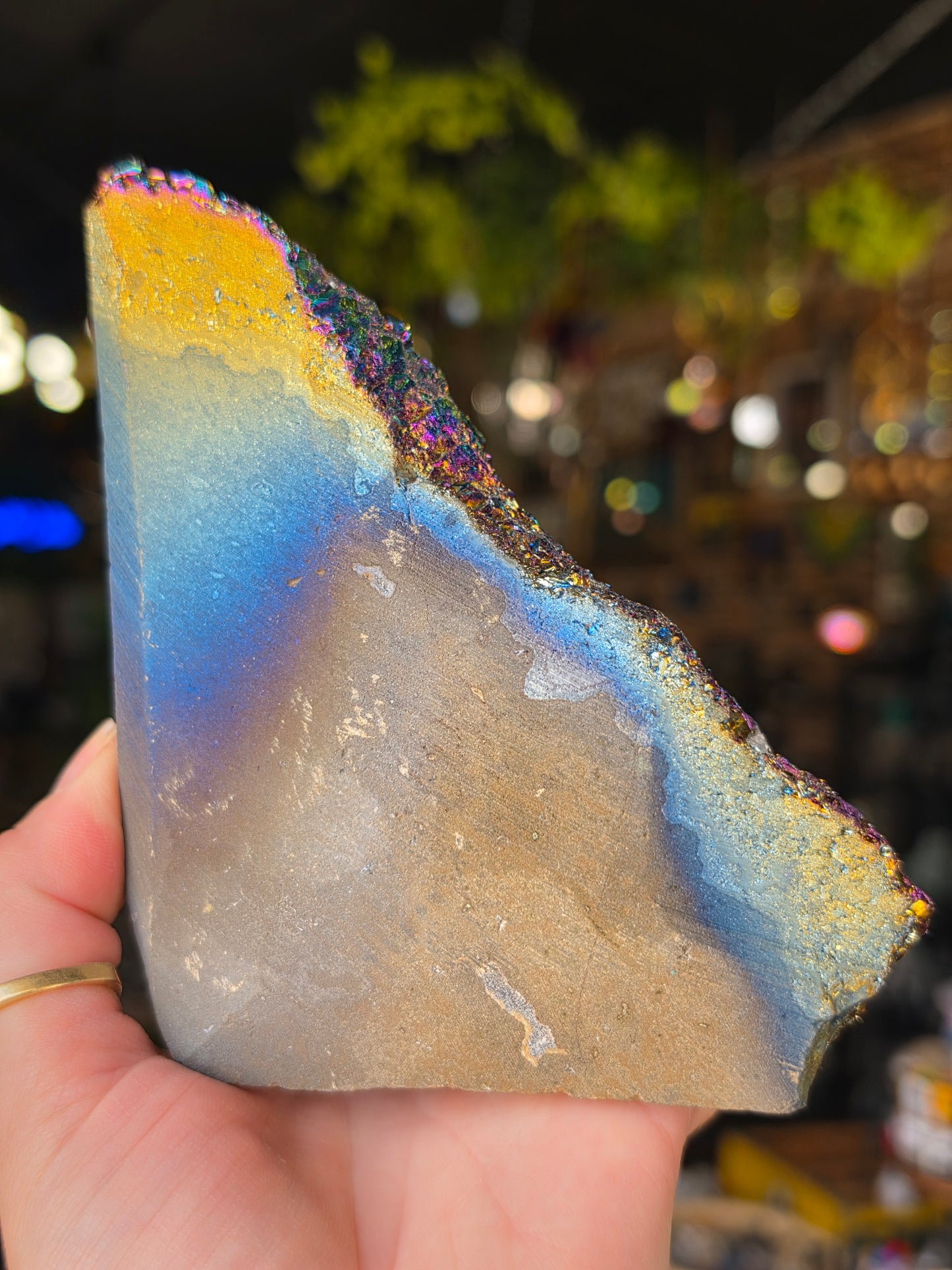 Treated Aura Quartz Cluster Freeform