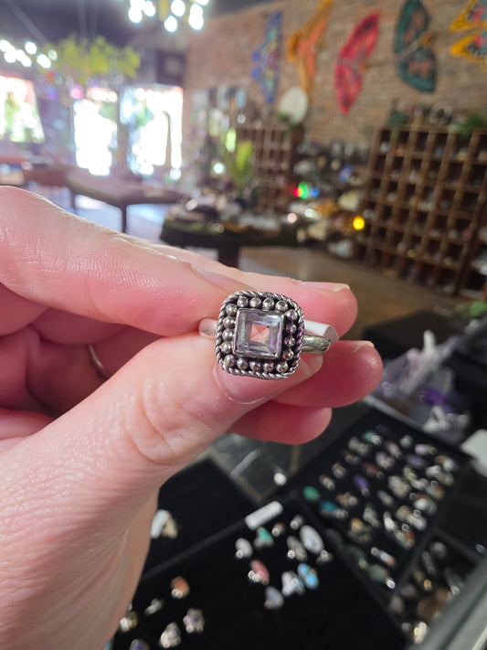 White Topaz Ring Size 8