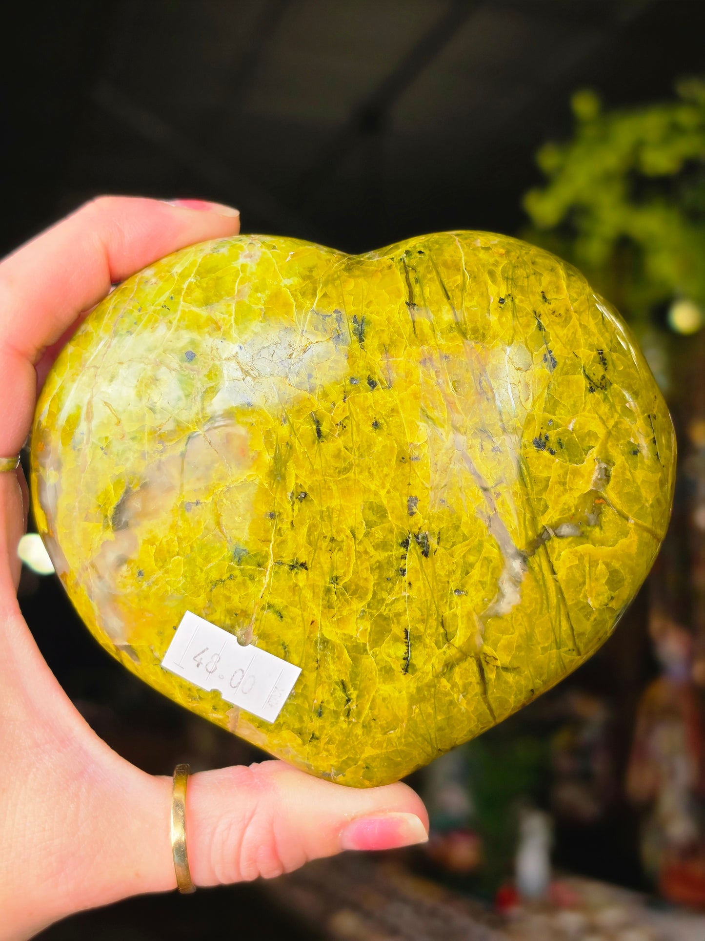 Large Green Opal Heart