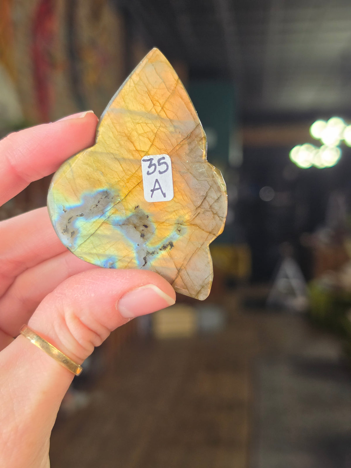 Labradorite Floral Carving Cabochon
