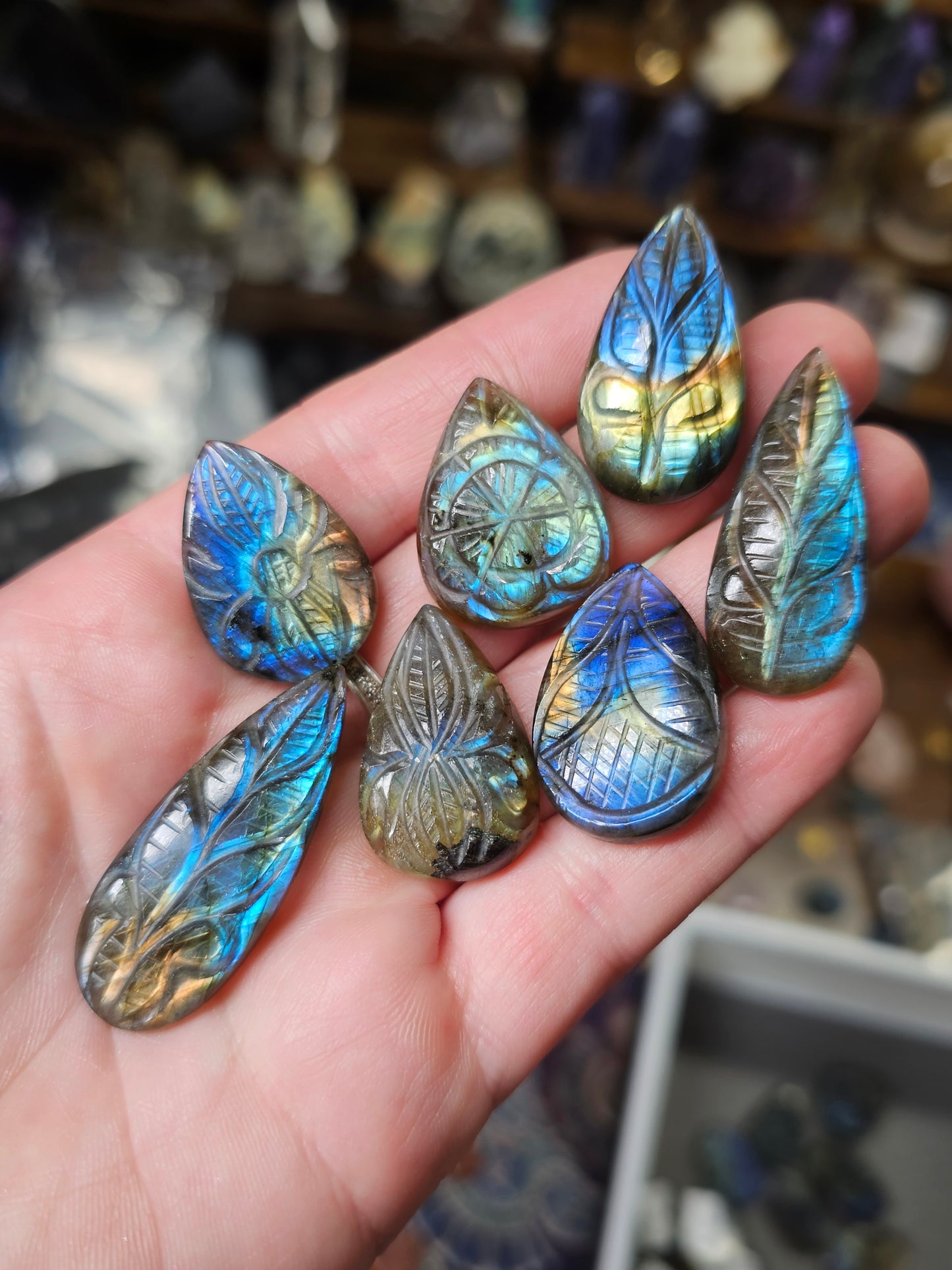 Carved Labradorite Teardrop Cabochon