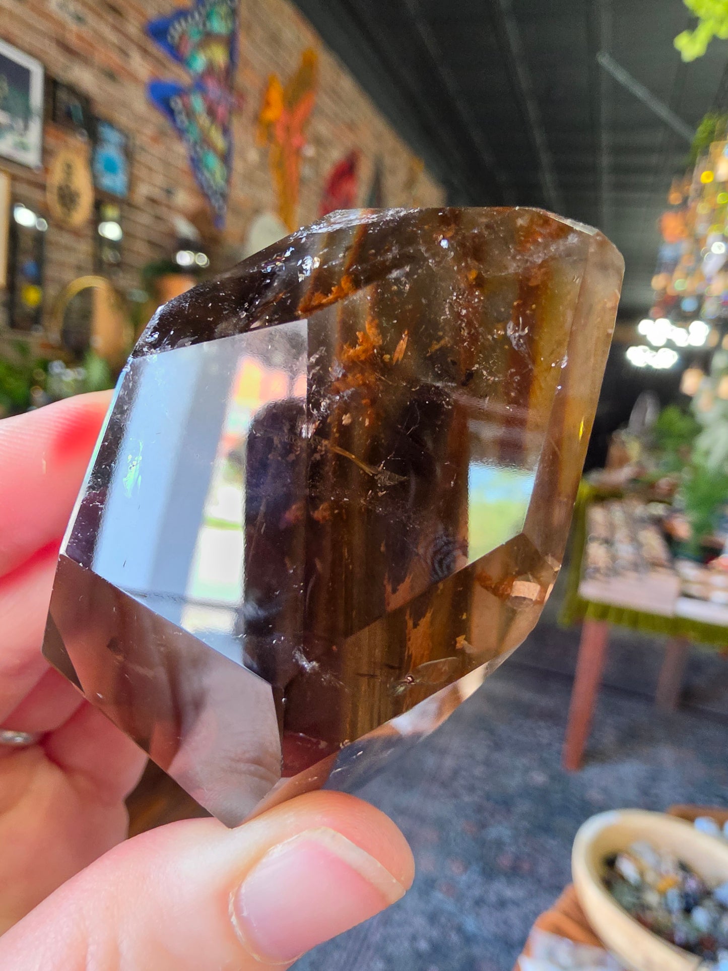 Amphibole in Smoky Quartz
