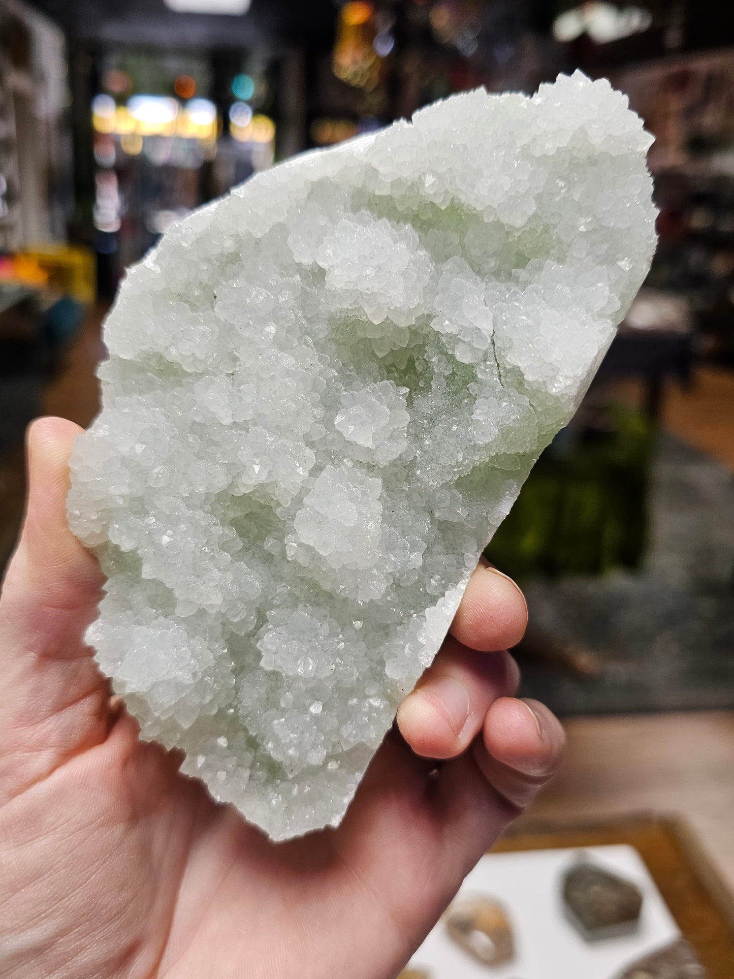 Quartz on Green Cubic Fluorite
