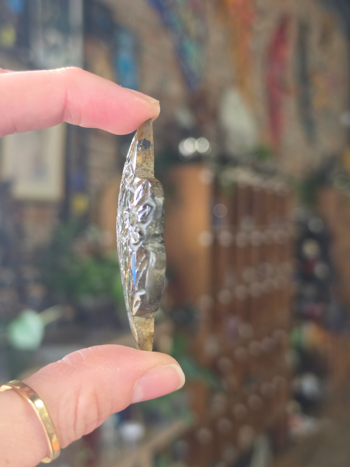 Labradorite Floral Carving Cabochon