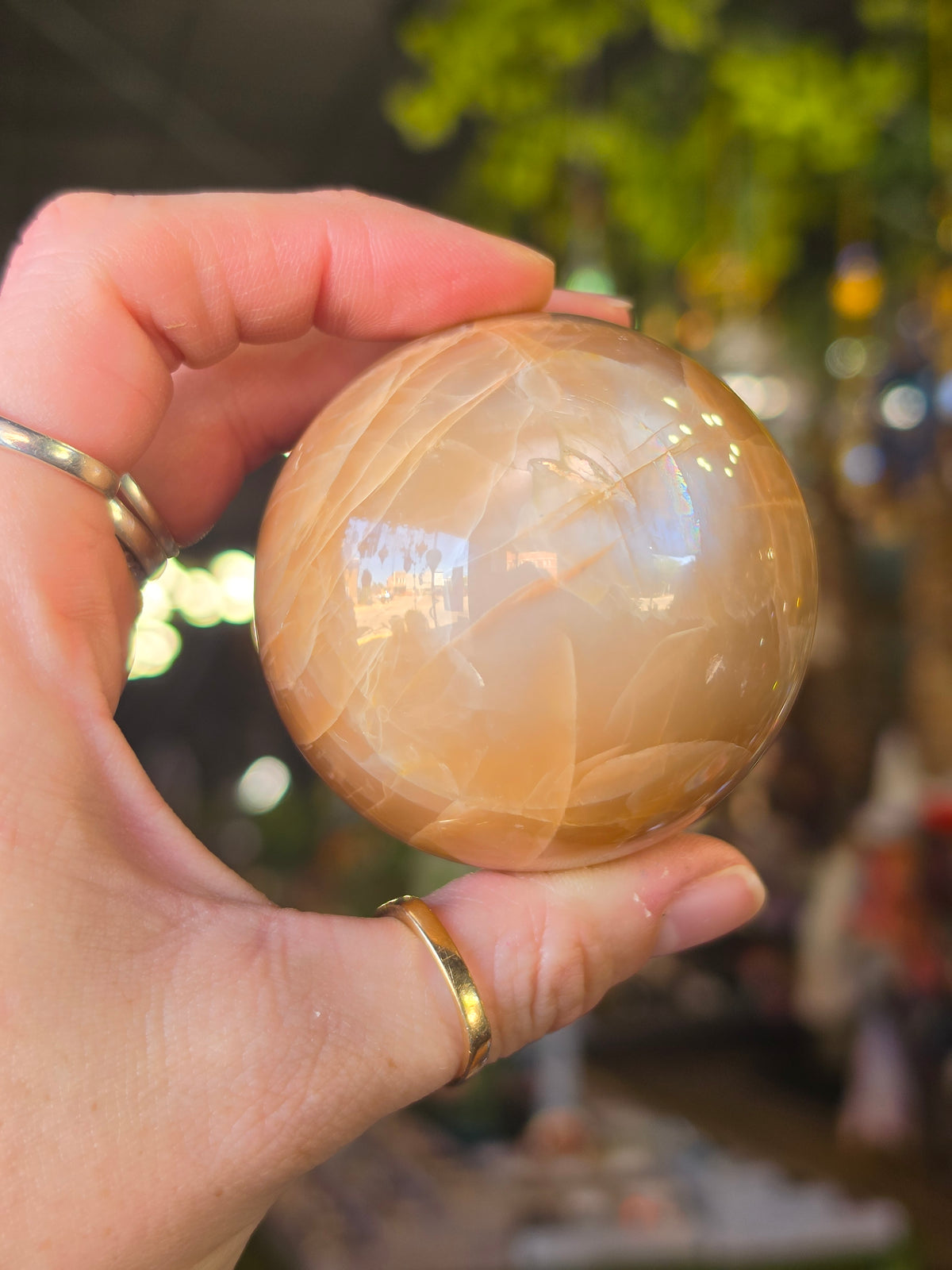 Peach Moonstone Sphere