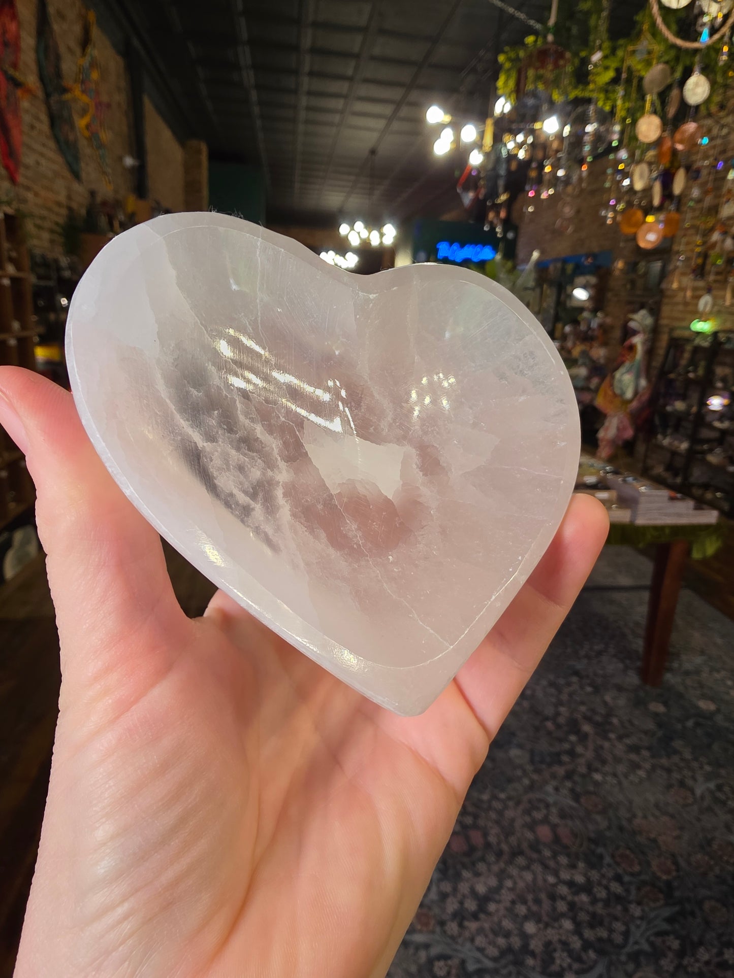 Selenite Heart Trinket Dish