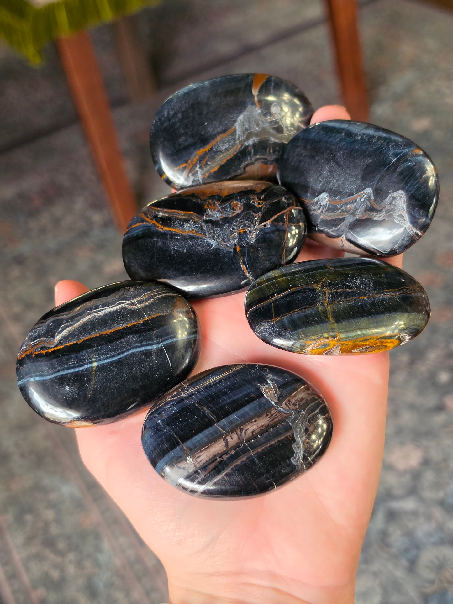 Blue Tigers Eye Palmstone