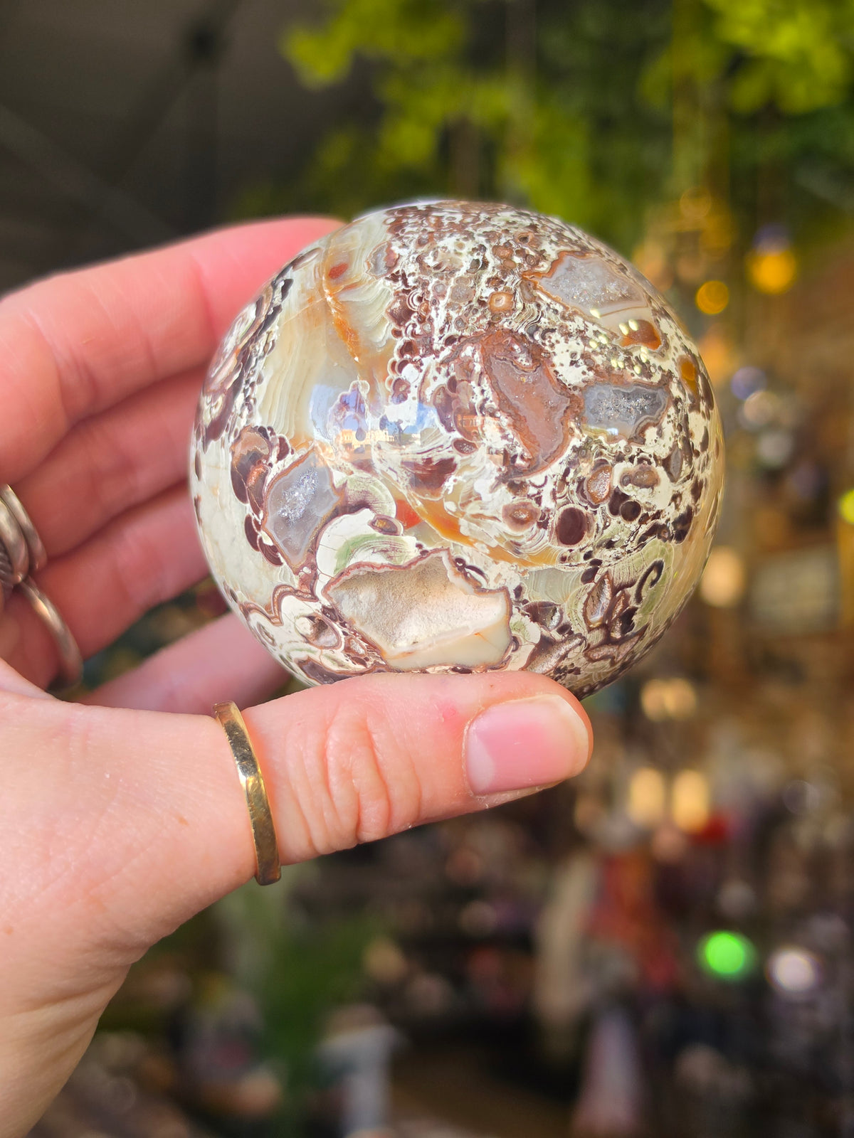 Druzy Money Agate Sphere