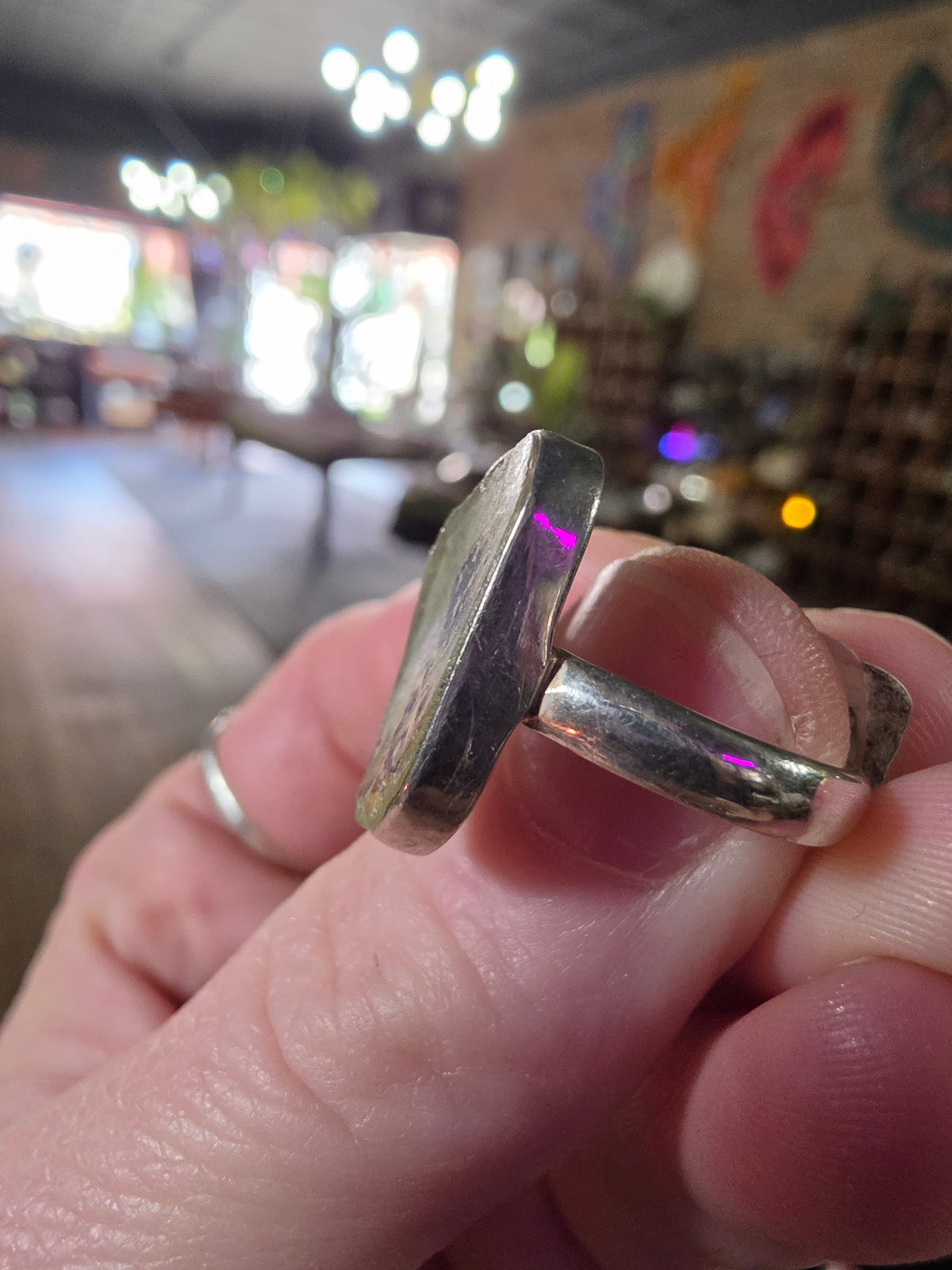Patina Glass Ring Size 7.5