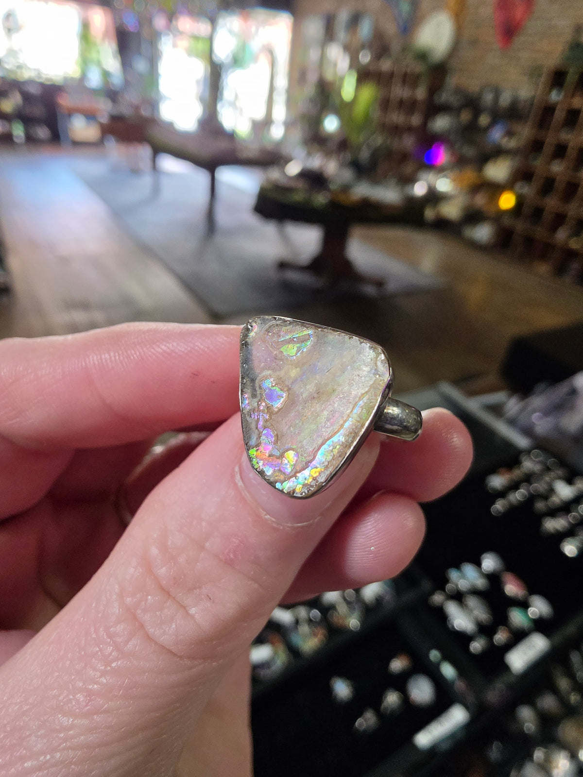 Patina Glass Ring Size 7