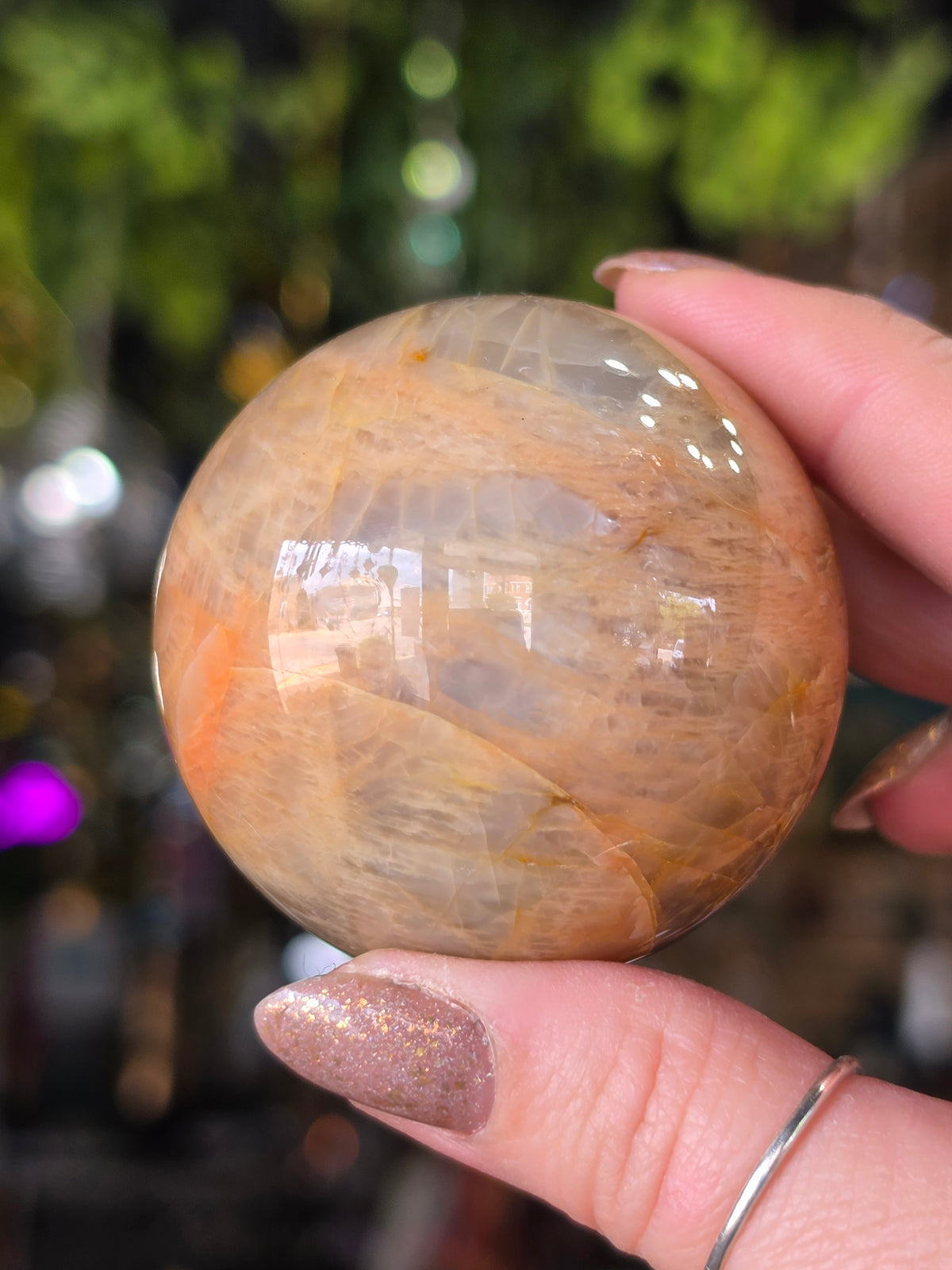 Peach Moonstone Sphere