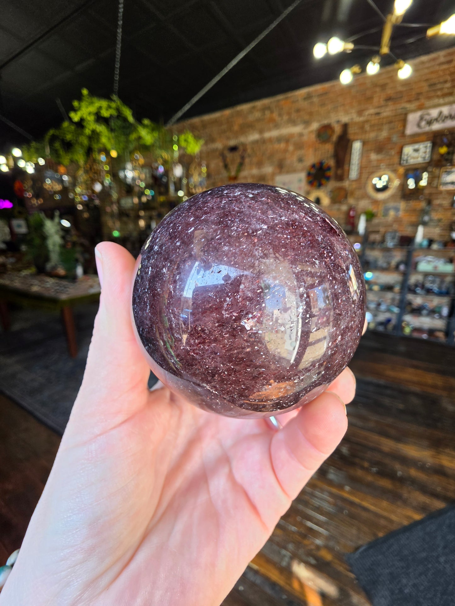 Red Adventurine Sphere ( Tanzberry Quartz)