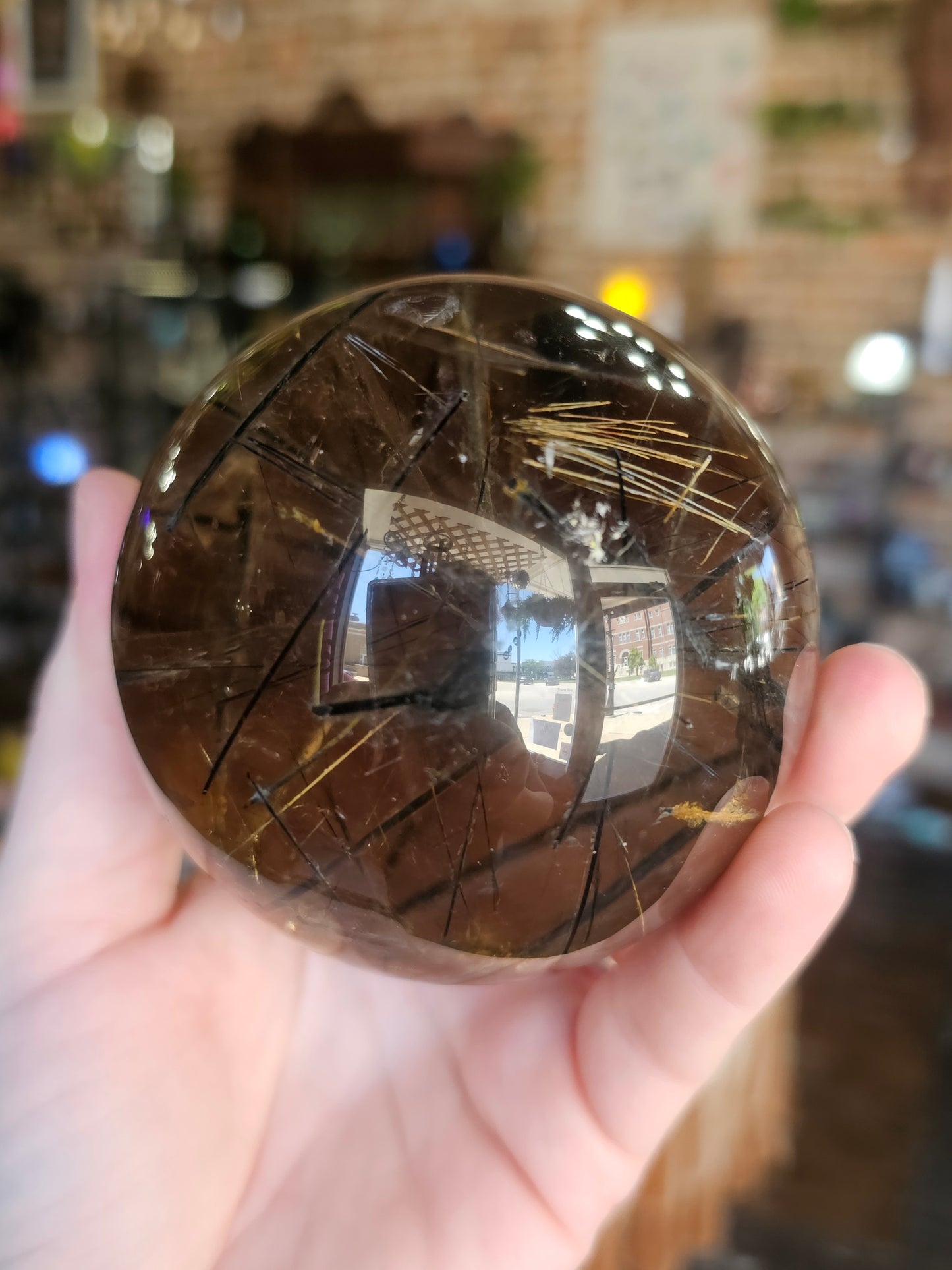 Black Tourmaline & Rutile Sphere