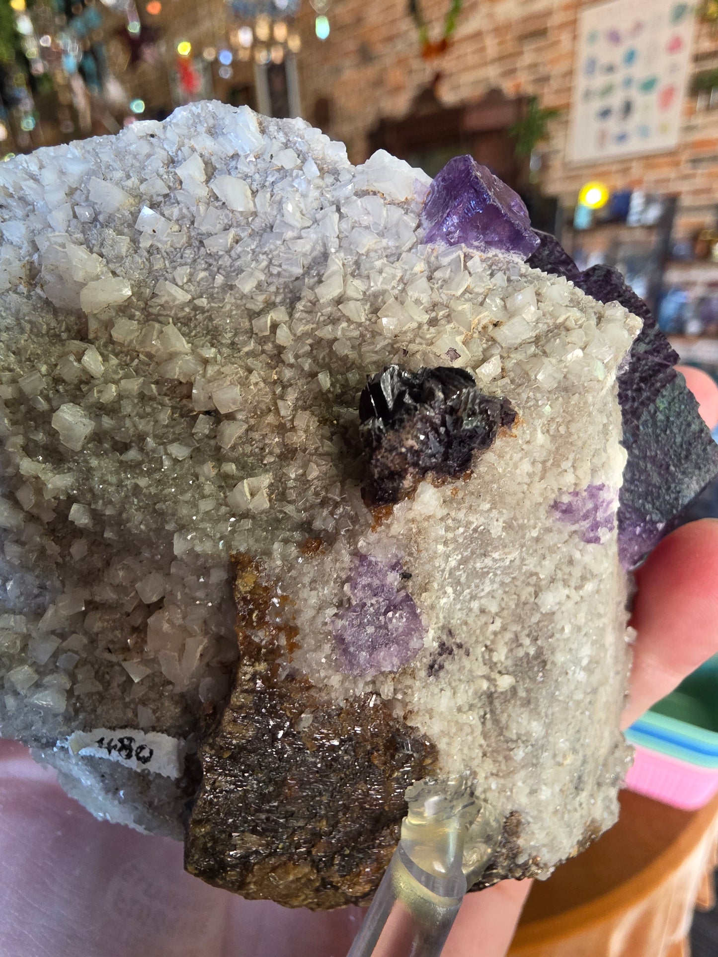 Fluorite and Sphalerite on Druzy Quartz