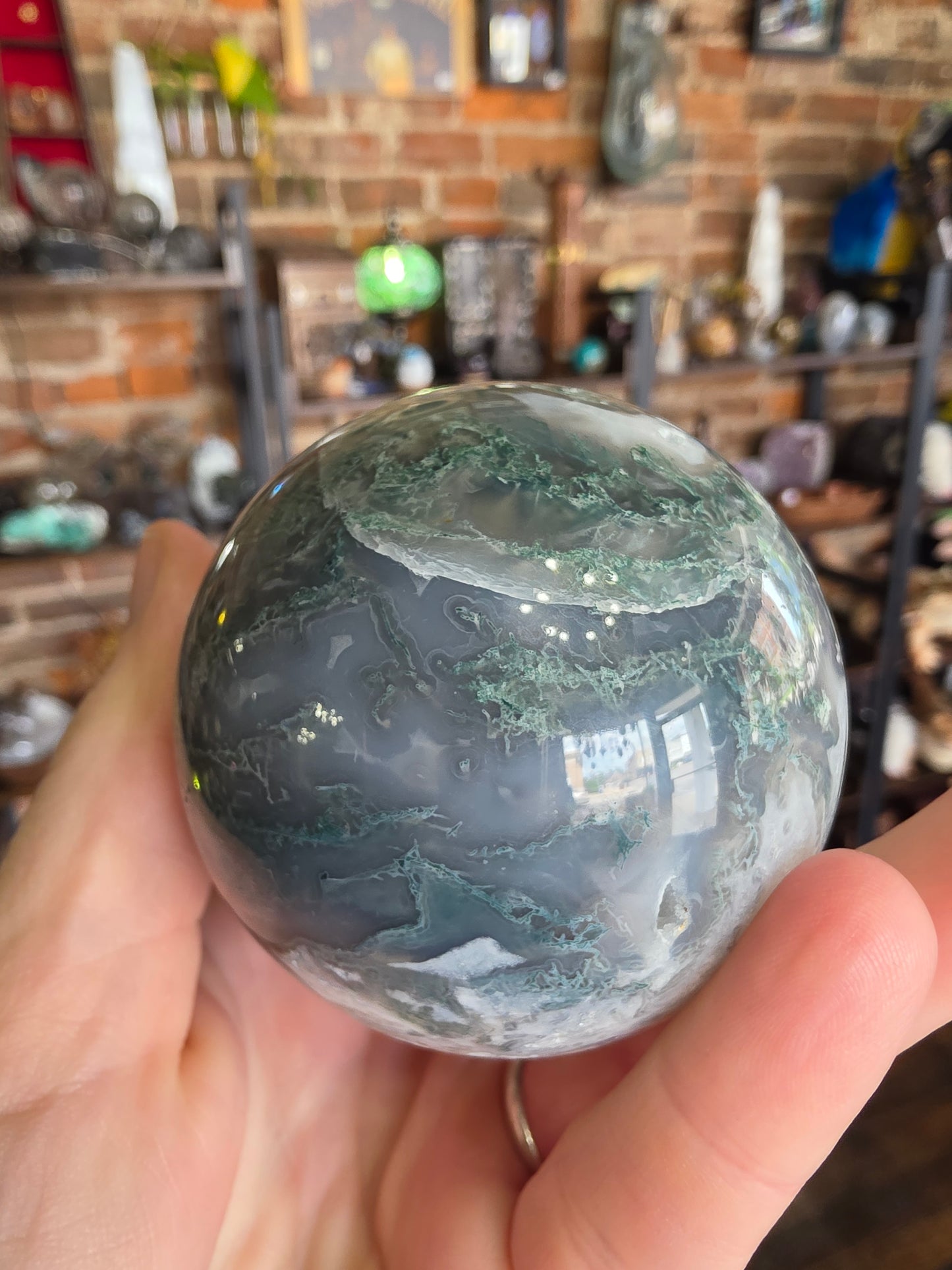 Moss agate Sphere