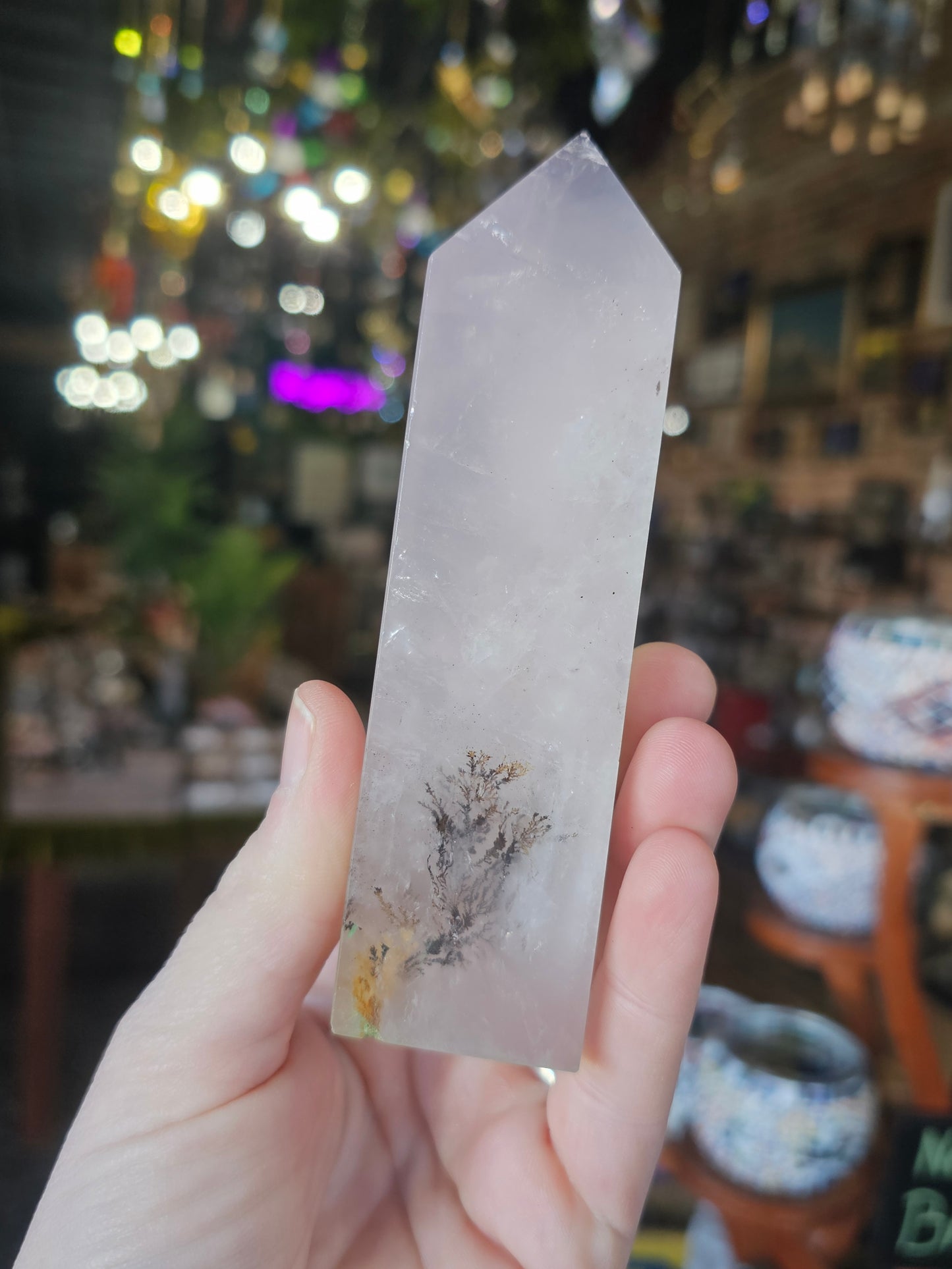 Dendritic Rose Quartz Tower