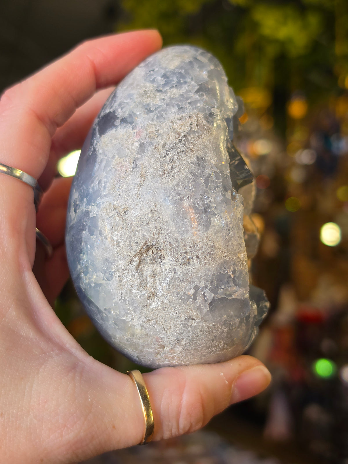 Celestite Egg Carving