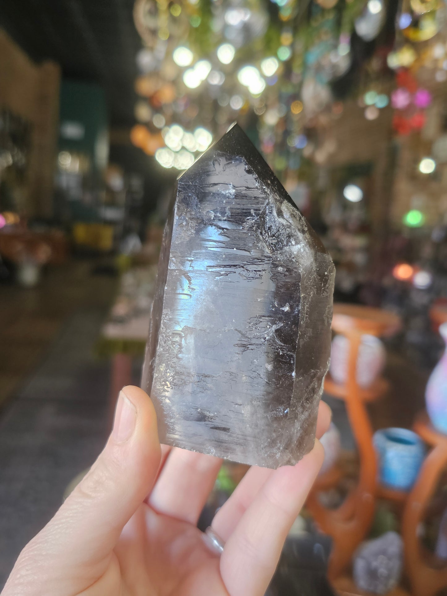 Partially Polished/ Raw Smoky Quartz Point