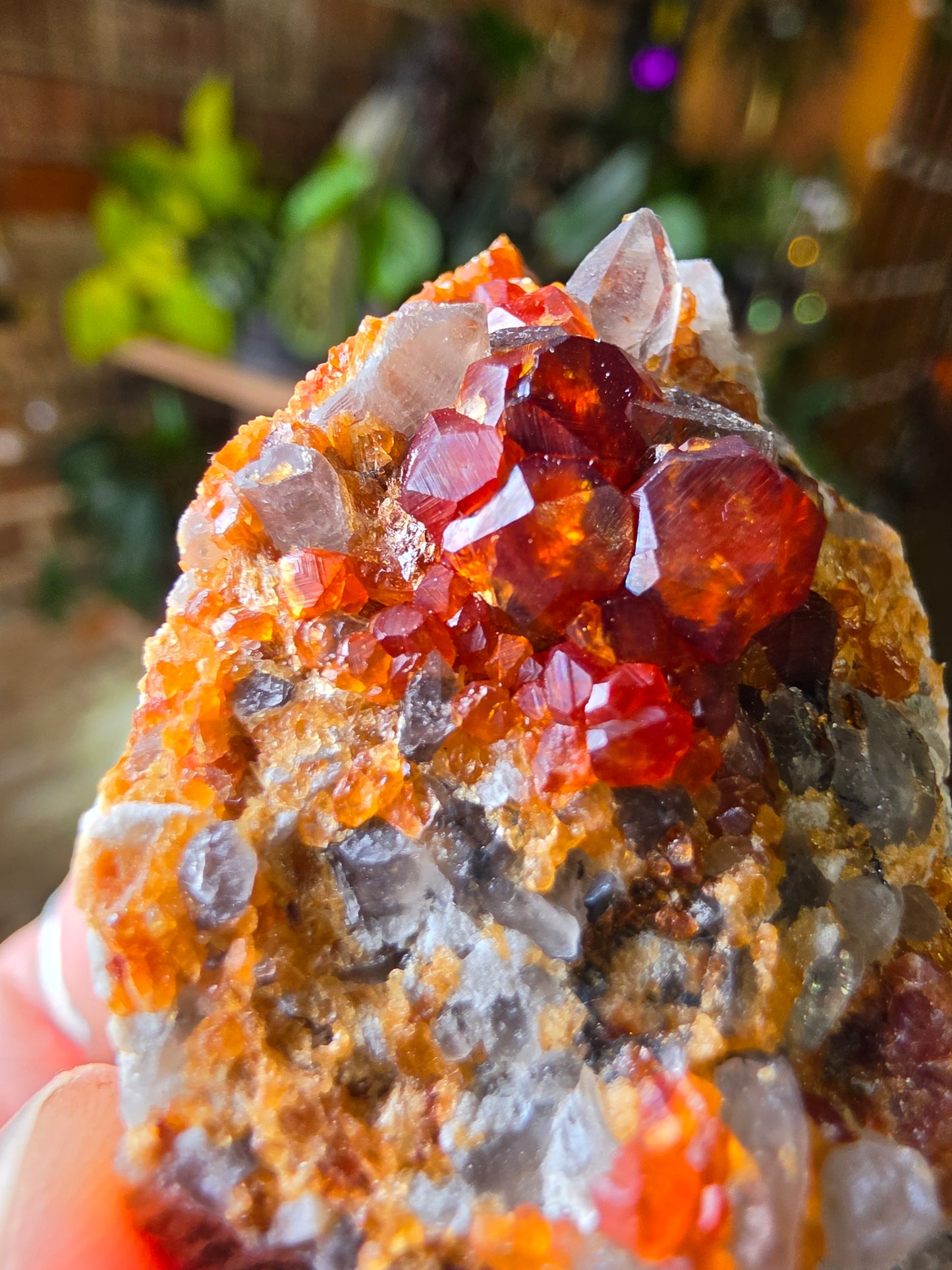 Garnet on Smoky Quartz