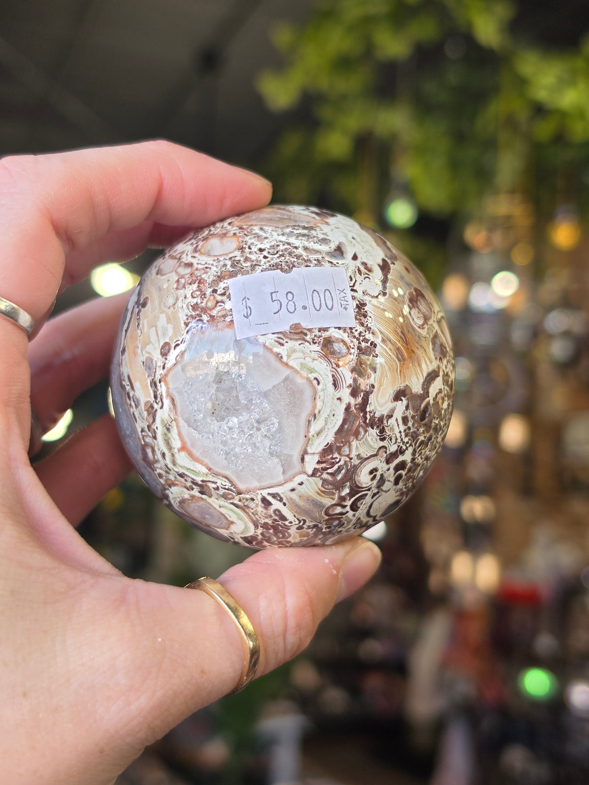 Druzy Money Agate Sphere