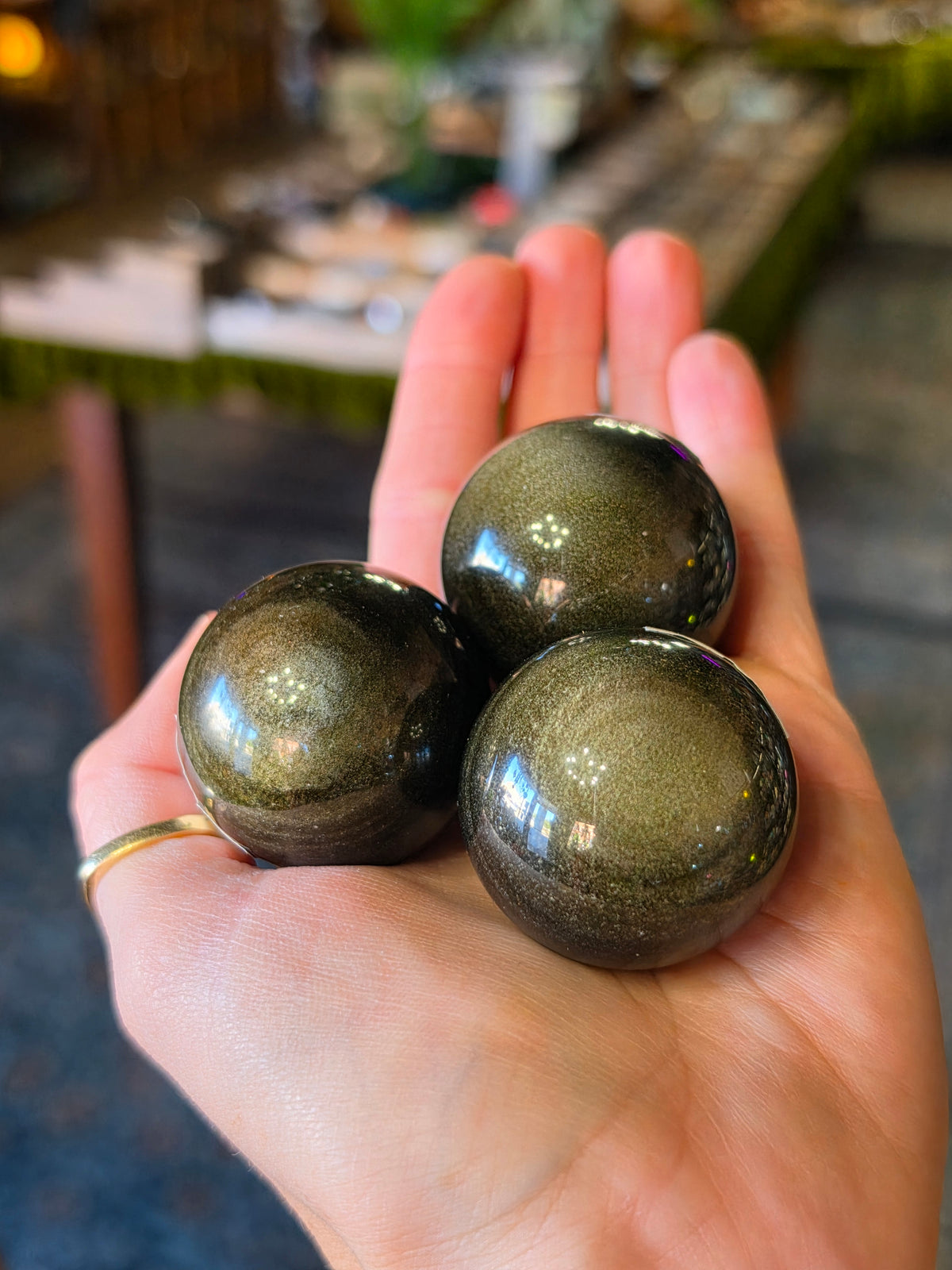 Gold Sheen Obsidian Sphere