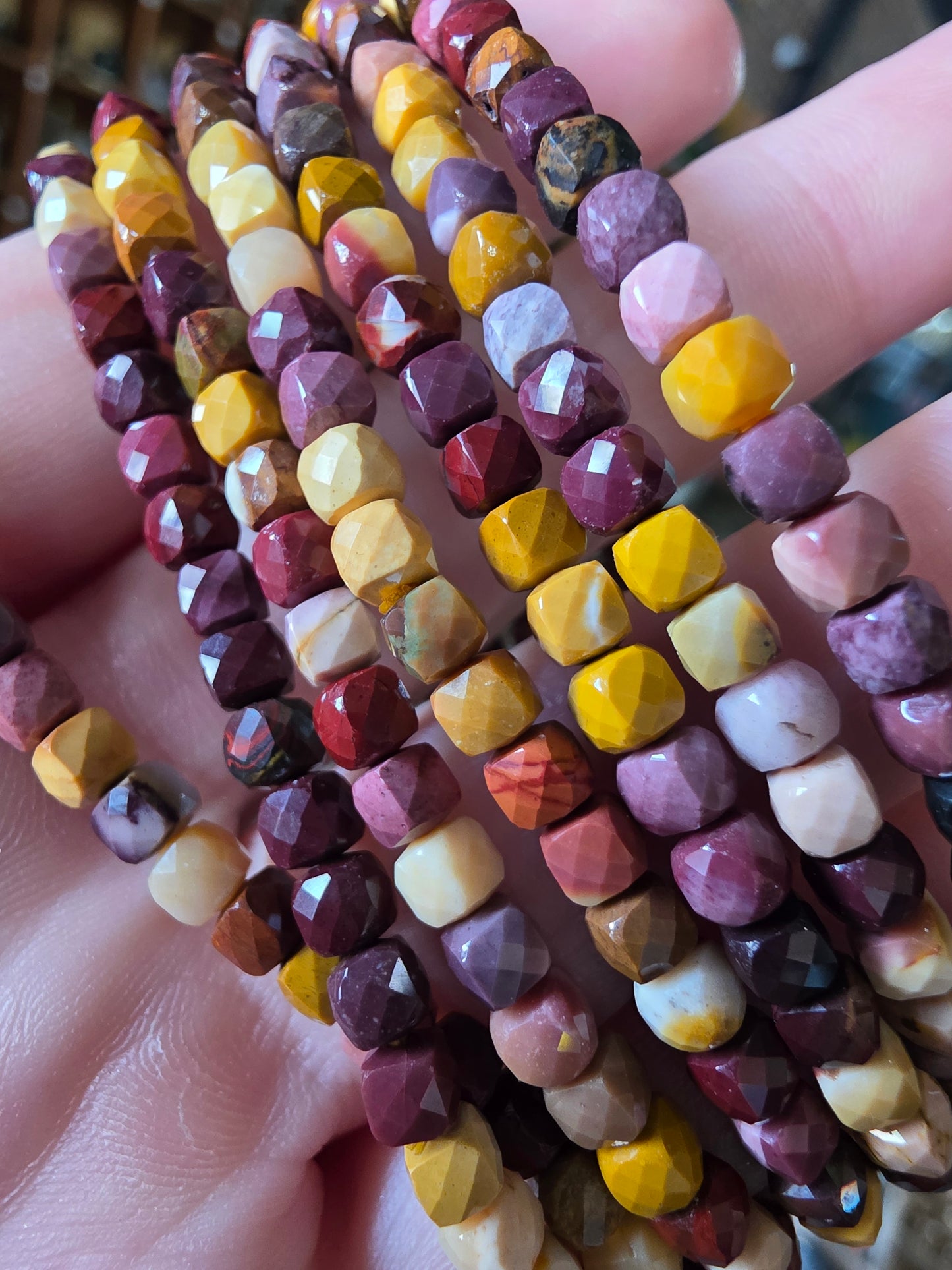 Faceted Mookaite Bead Bracelet