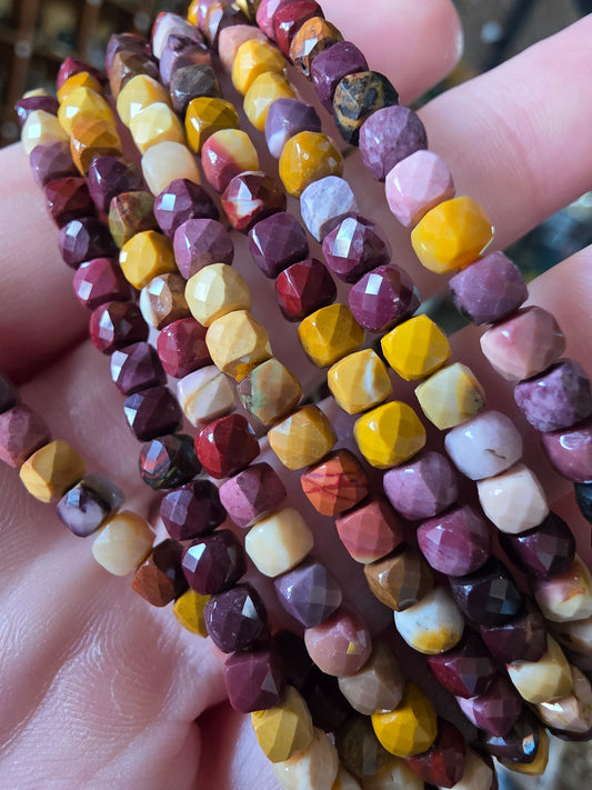 Faceted Mookaite Bead Bracelet
