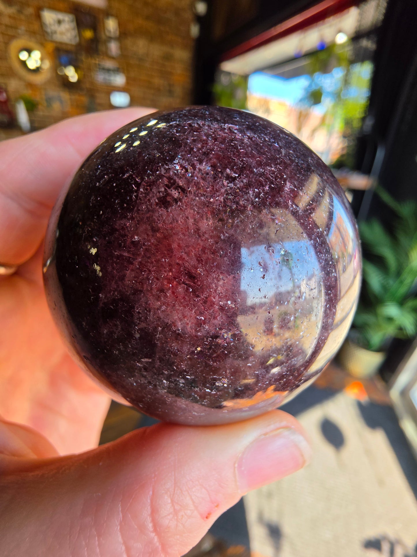 Red Adventurine Sphere ( Tanzberry Quartz)