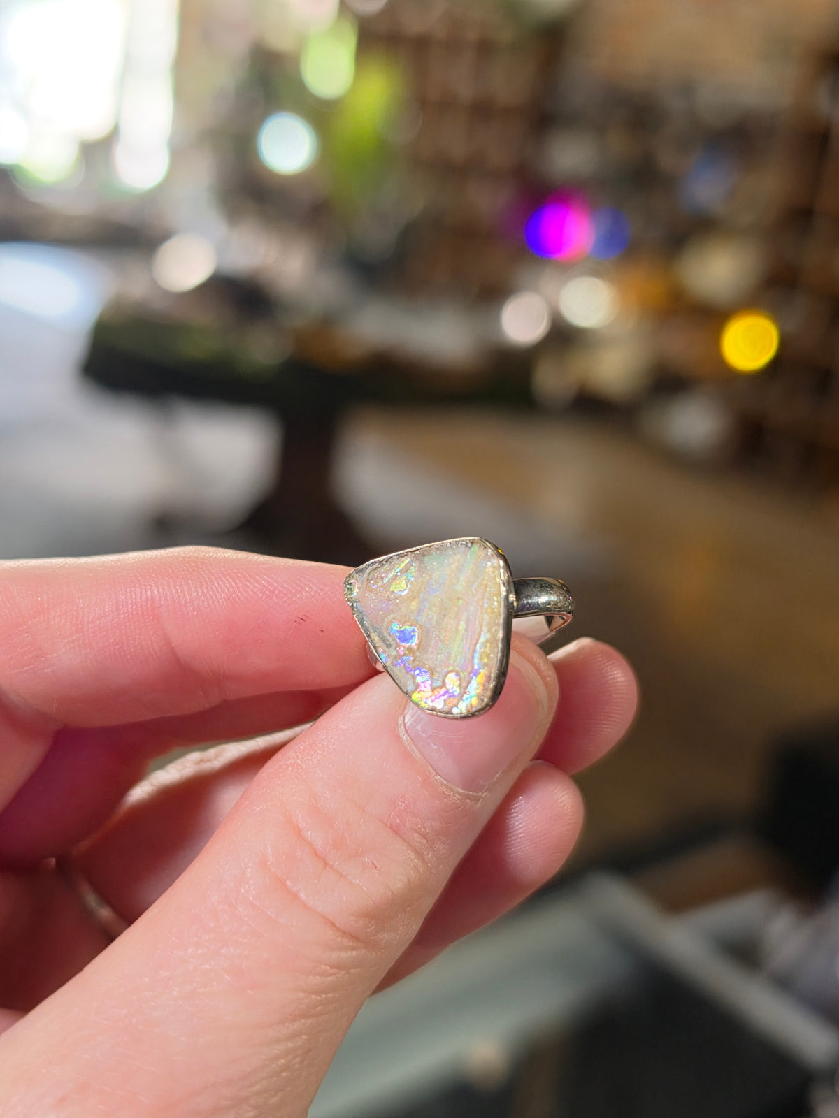 Patina Glass Ring Size 7