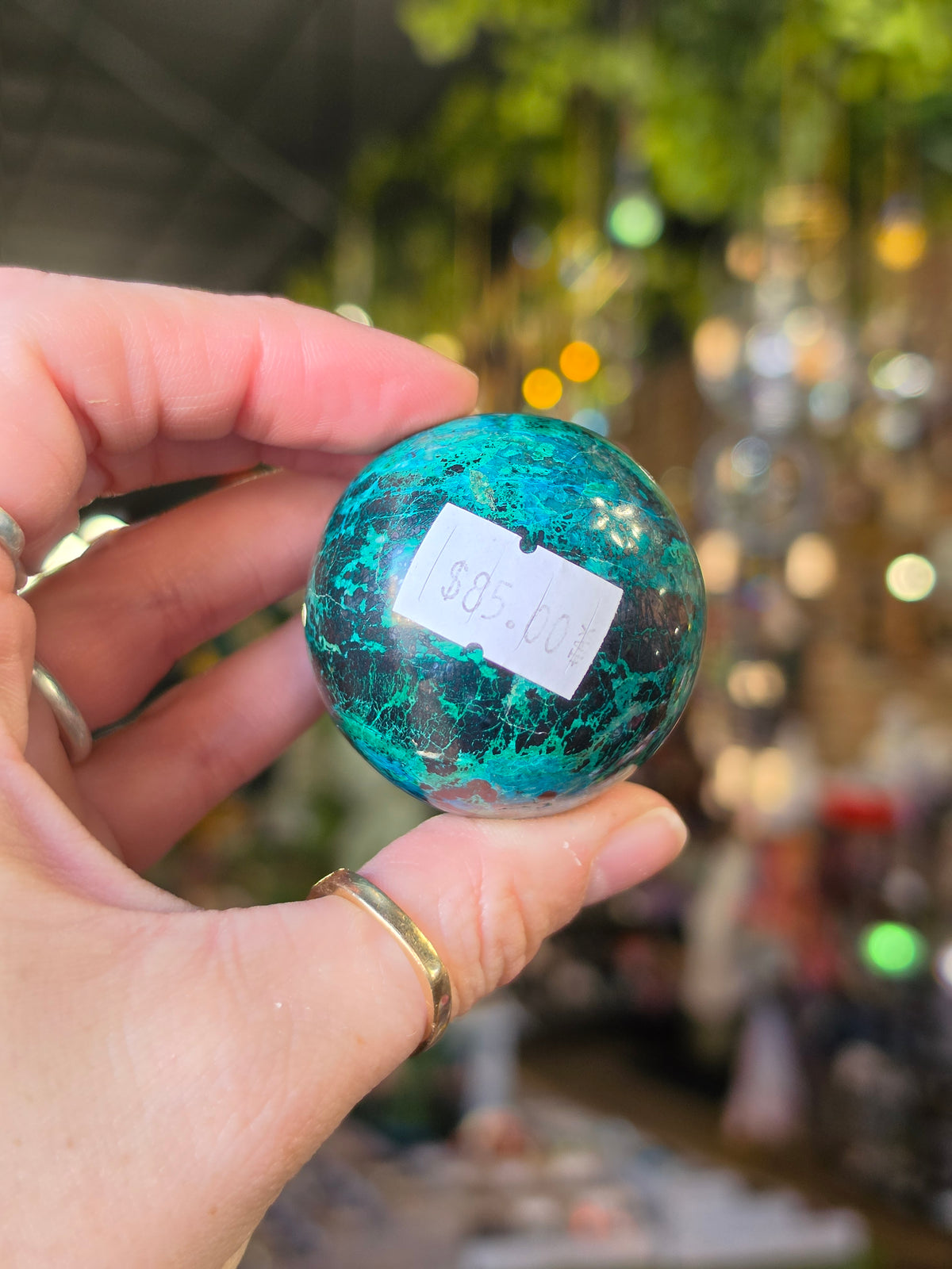 Chrysocolla & Malachite Egg Carving
