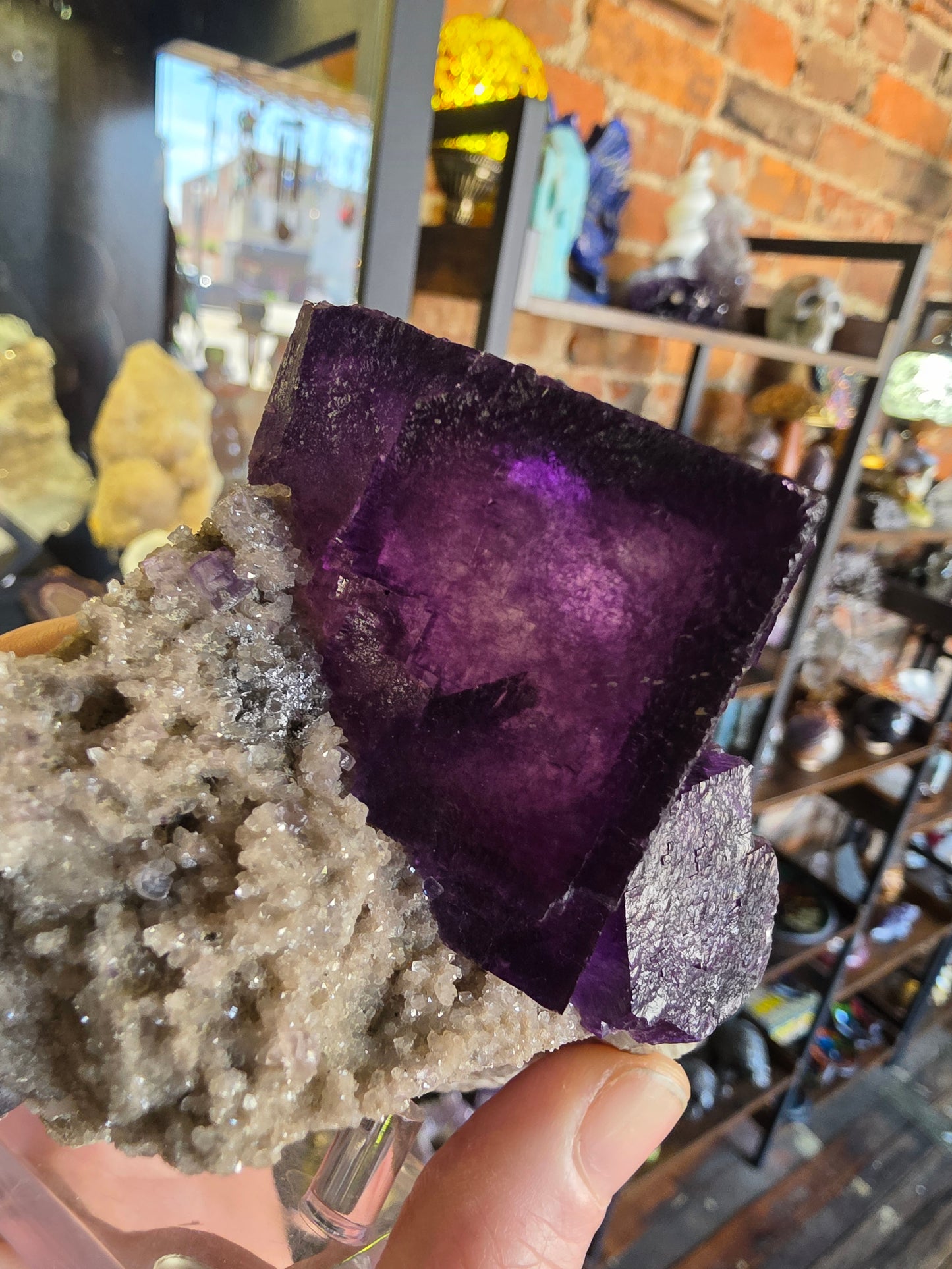 Fluorite and Sphalerite on Druzy Quartz