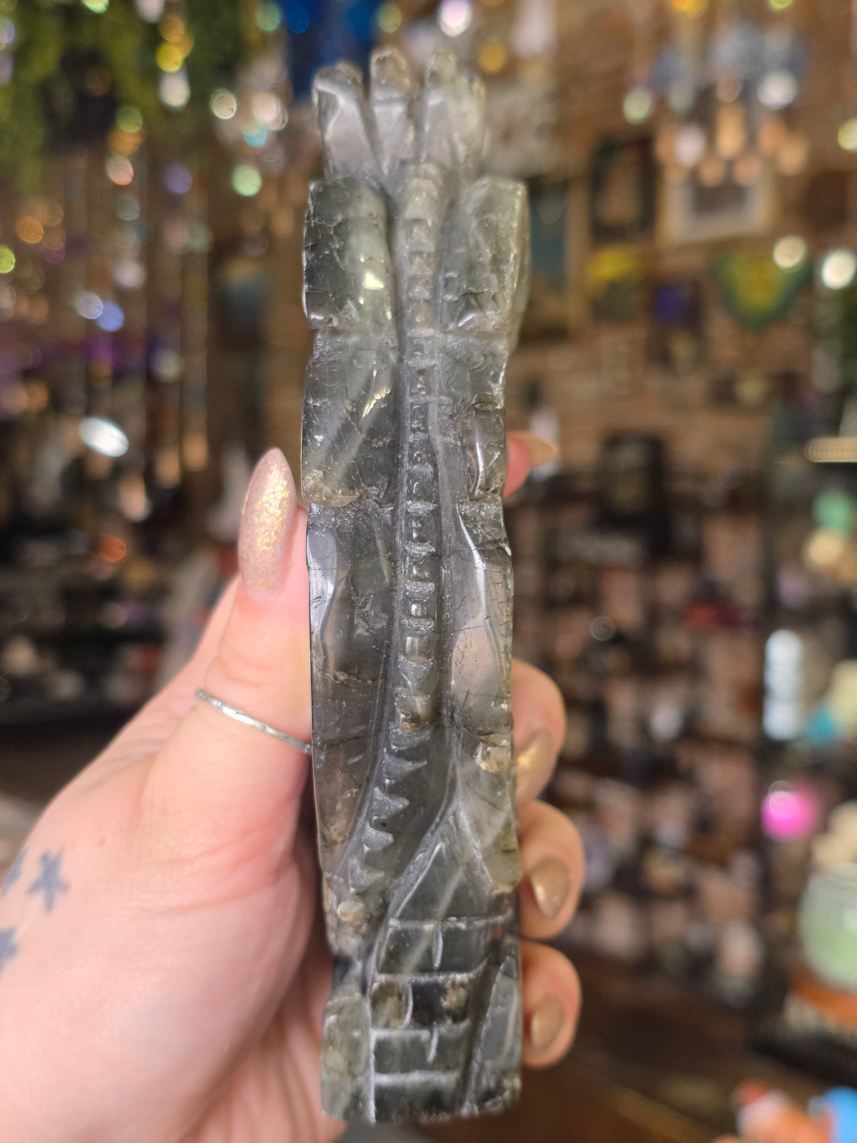 Labradorite Dragon Carving