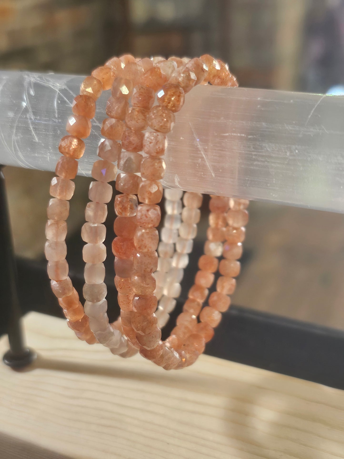 Sunstone Faceted Stretch Bracelet