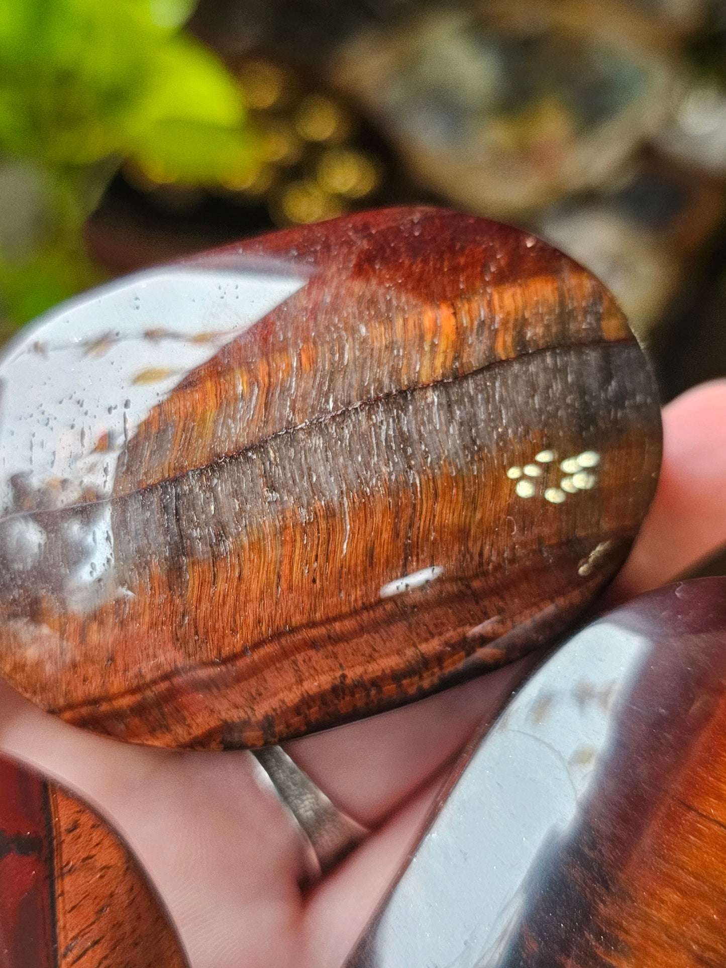 XL Red Tigers Eye Palm Stone