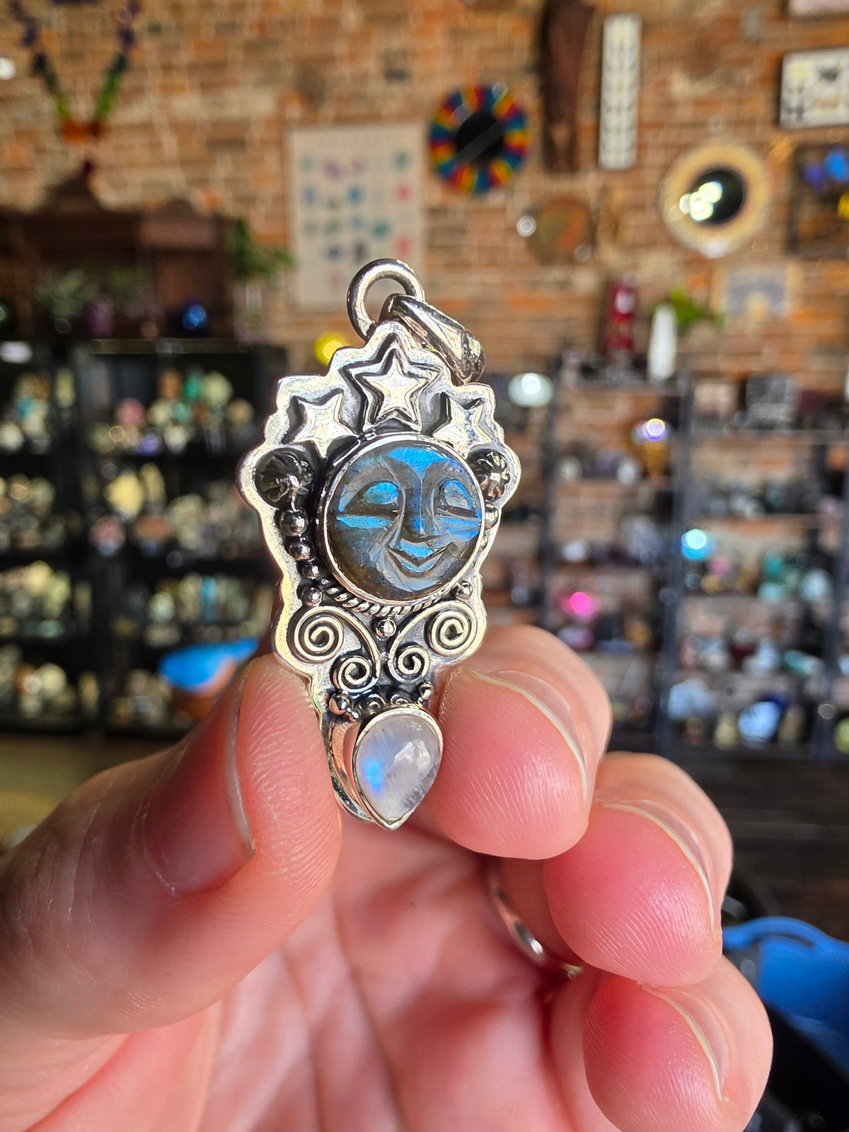 Labradorite and Moonstone Pendant