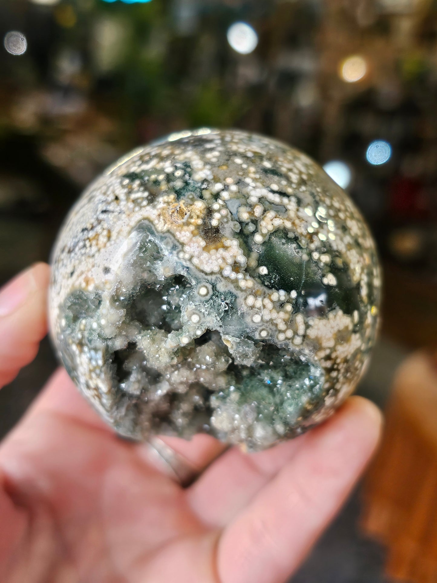 Druzy Ocean Jasper Sphere