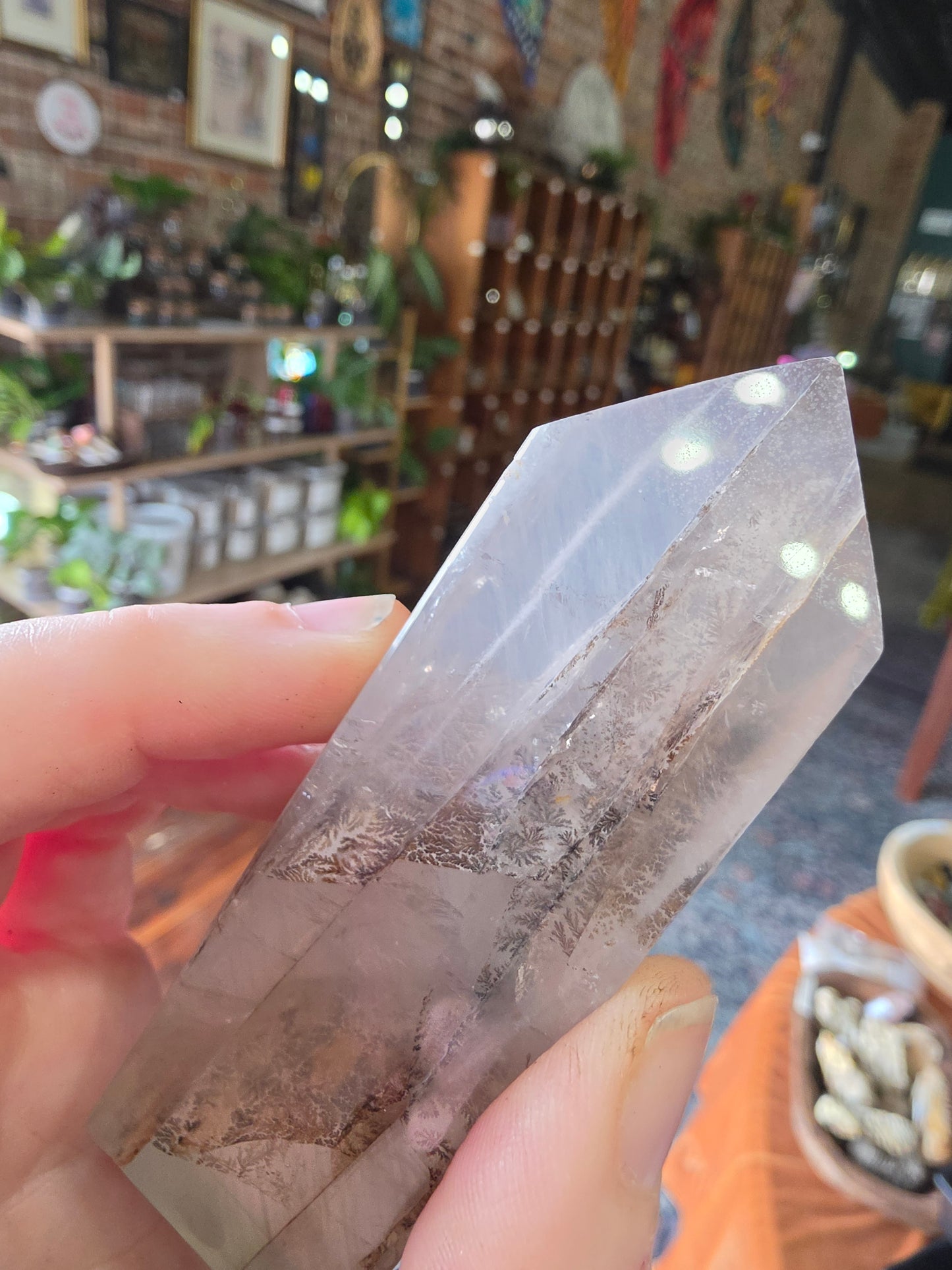 Dendritic Girasol Quartz Point